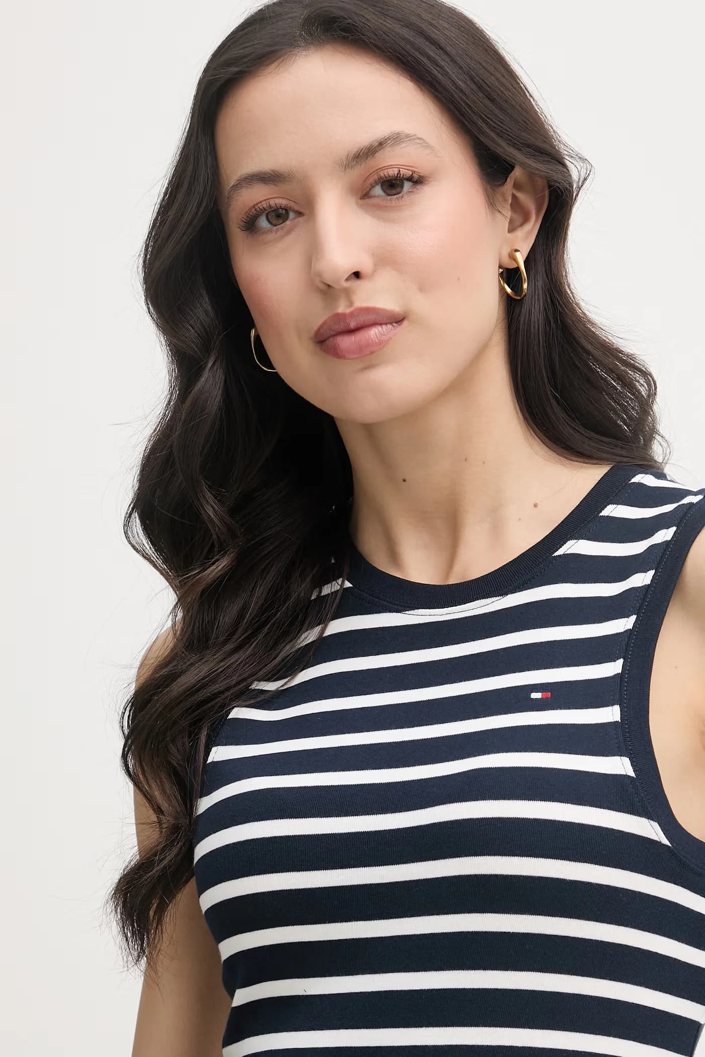 Женский хлопковый топ военно-морской для женщин - фото 4