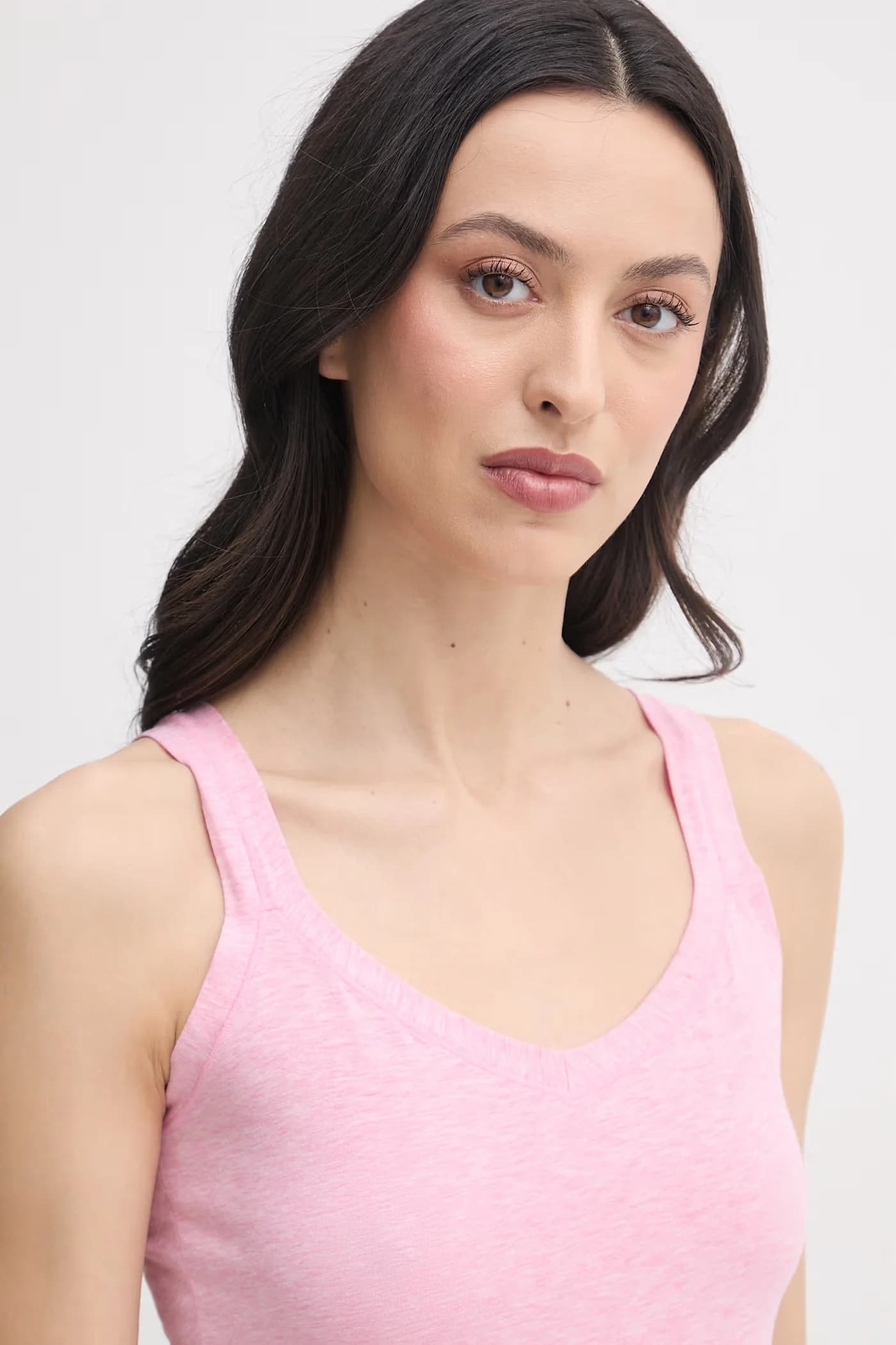 Женский хлопковый топ с эластаном розовый для женщин - фото 3