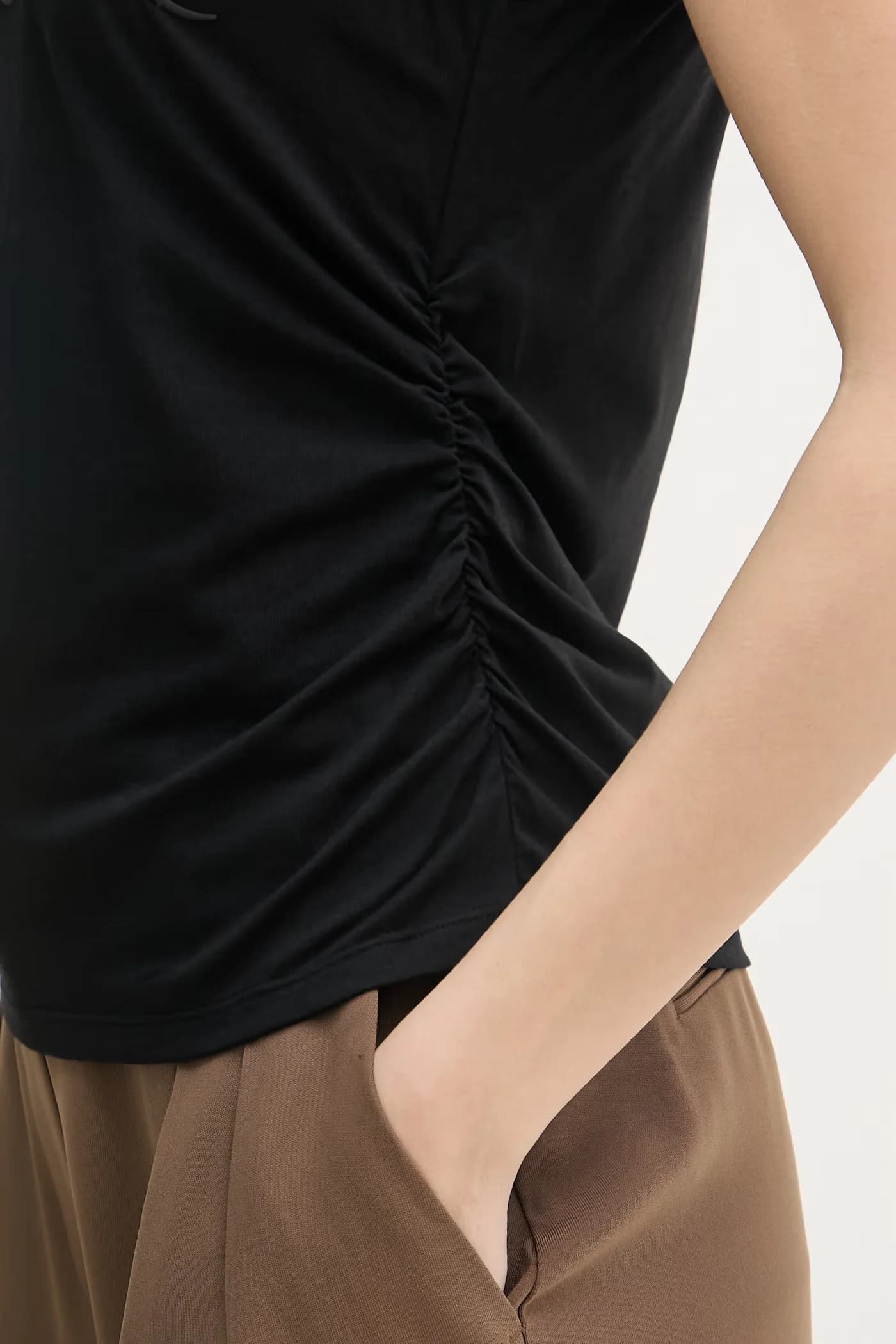 Женский хлопковый топ черный для женщин - фото 5