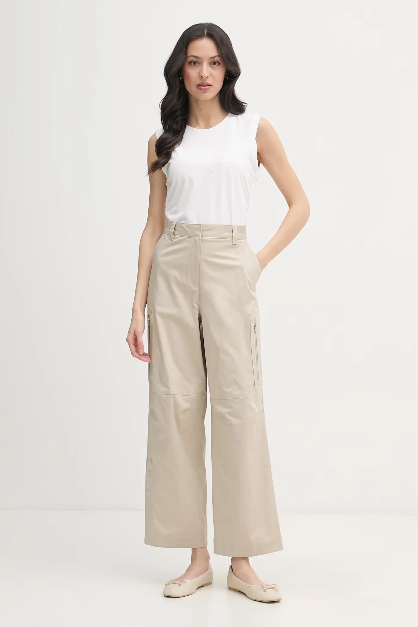 Женский хлопковый топ белый для женщин - фото 2