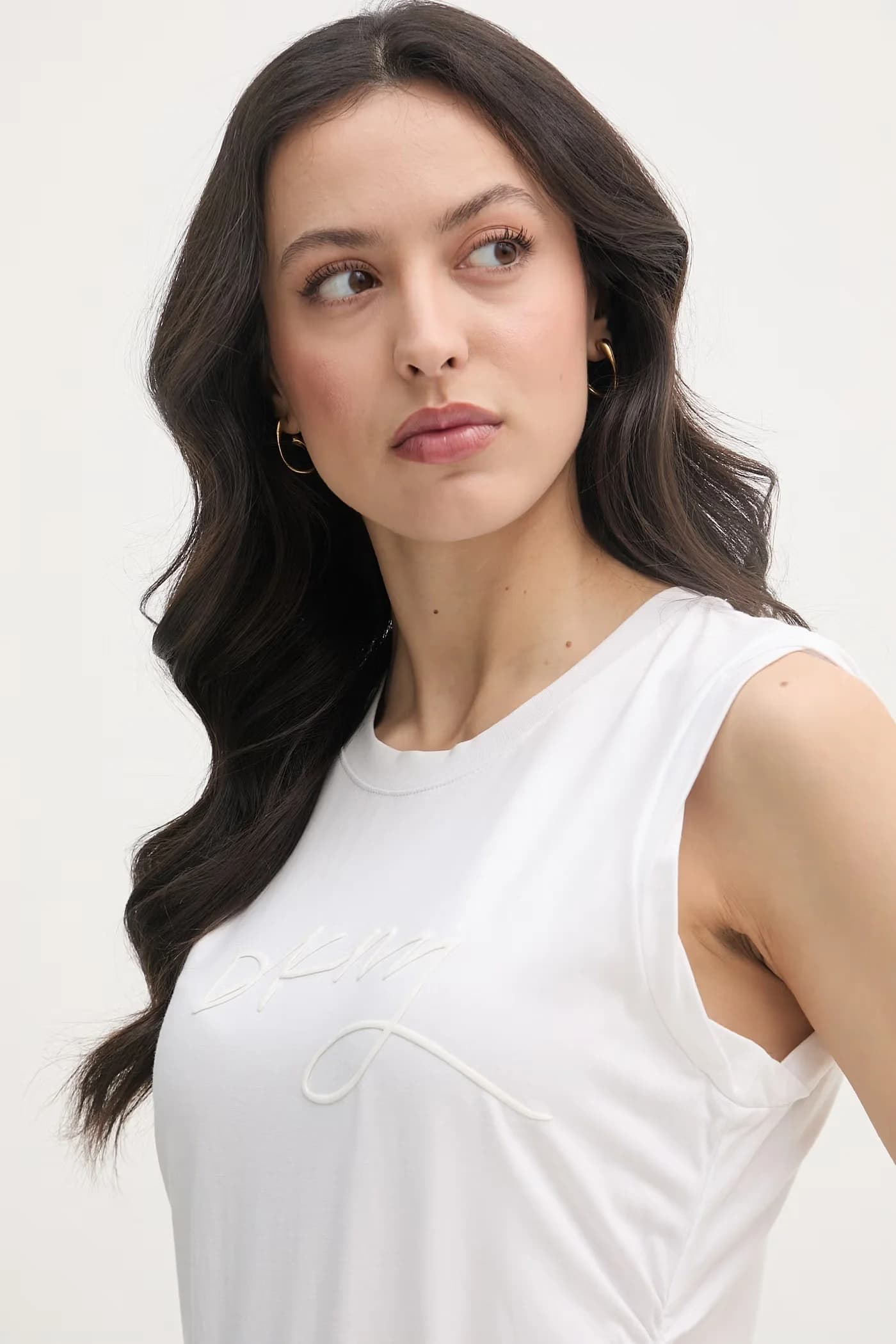 Женский хлопковый топ белый для женщин - фото 4