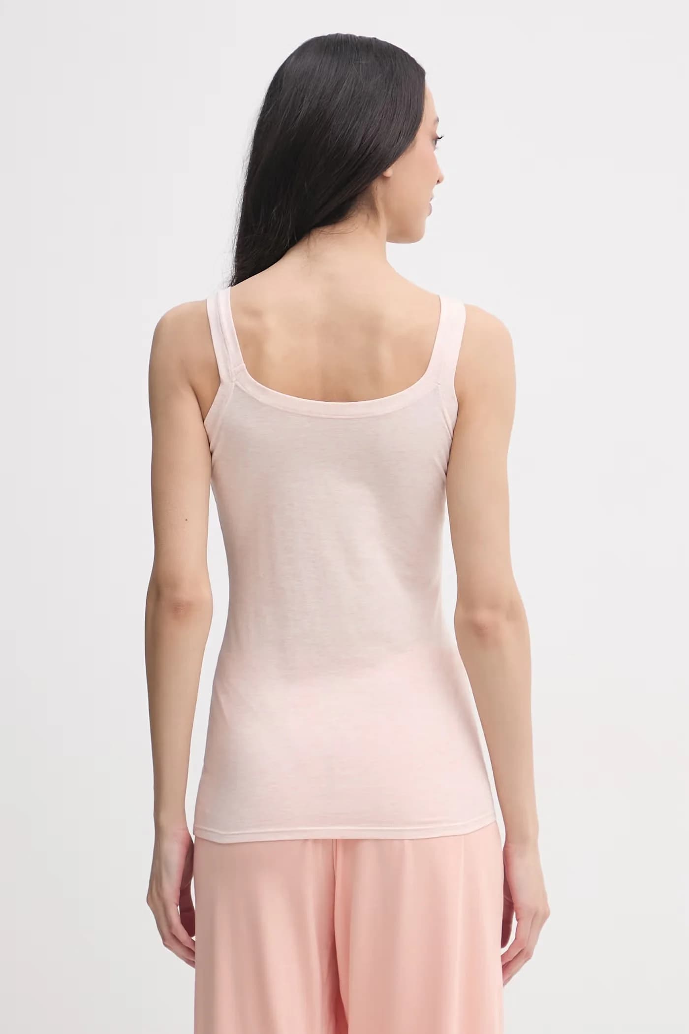 Женский хлопковый топ с эластаном розовый для женщин - фото 2