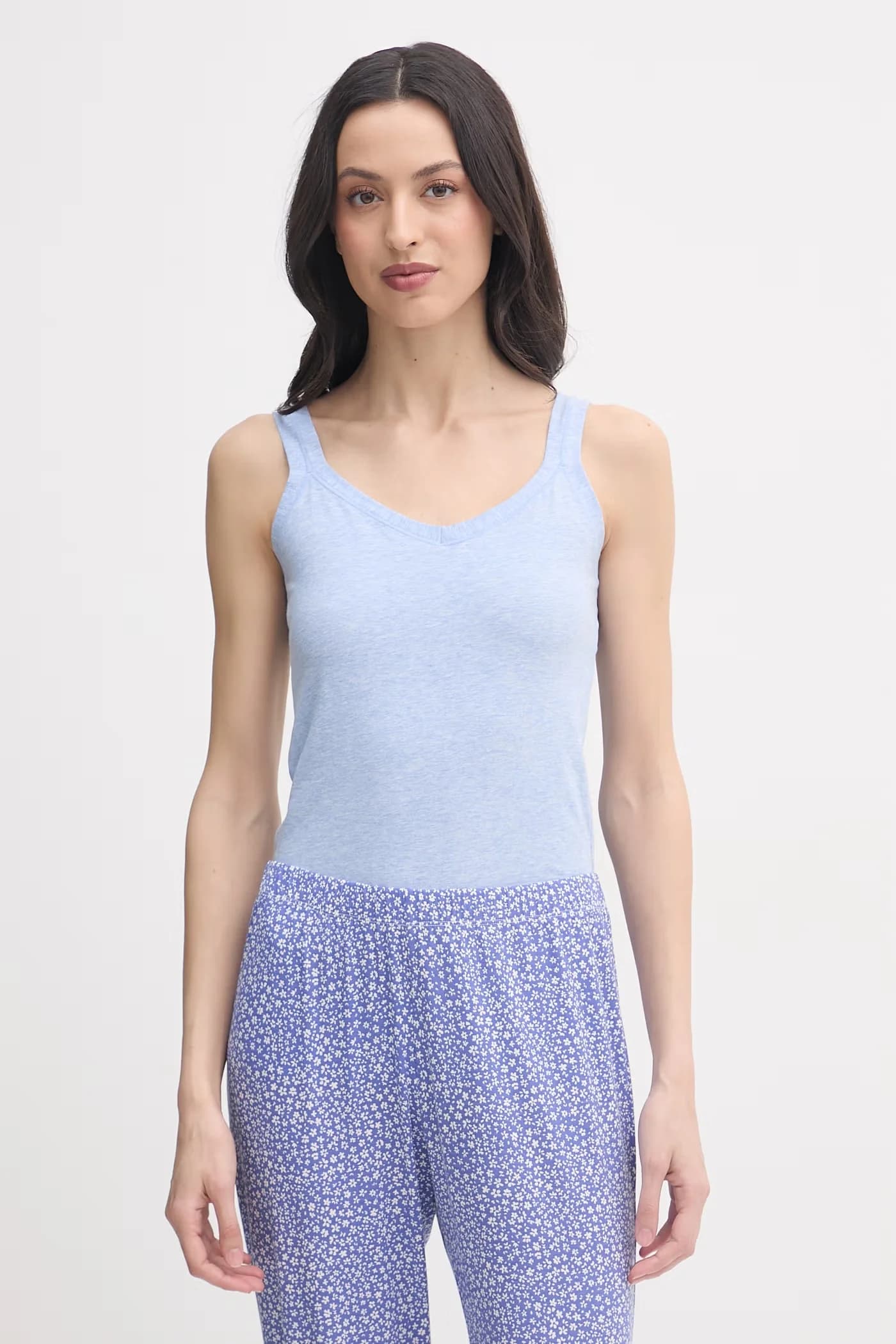 Женский хлопковый топ с эластаном синий для женщин