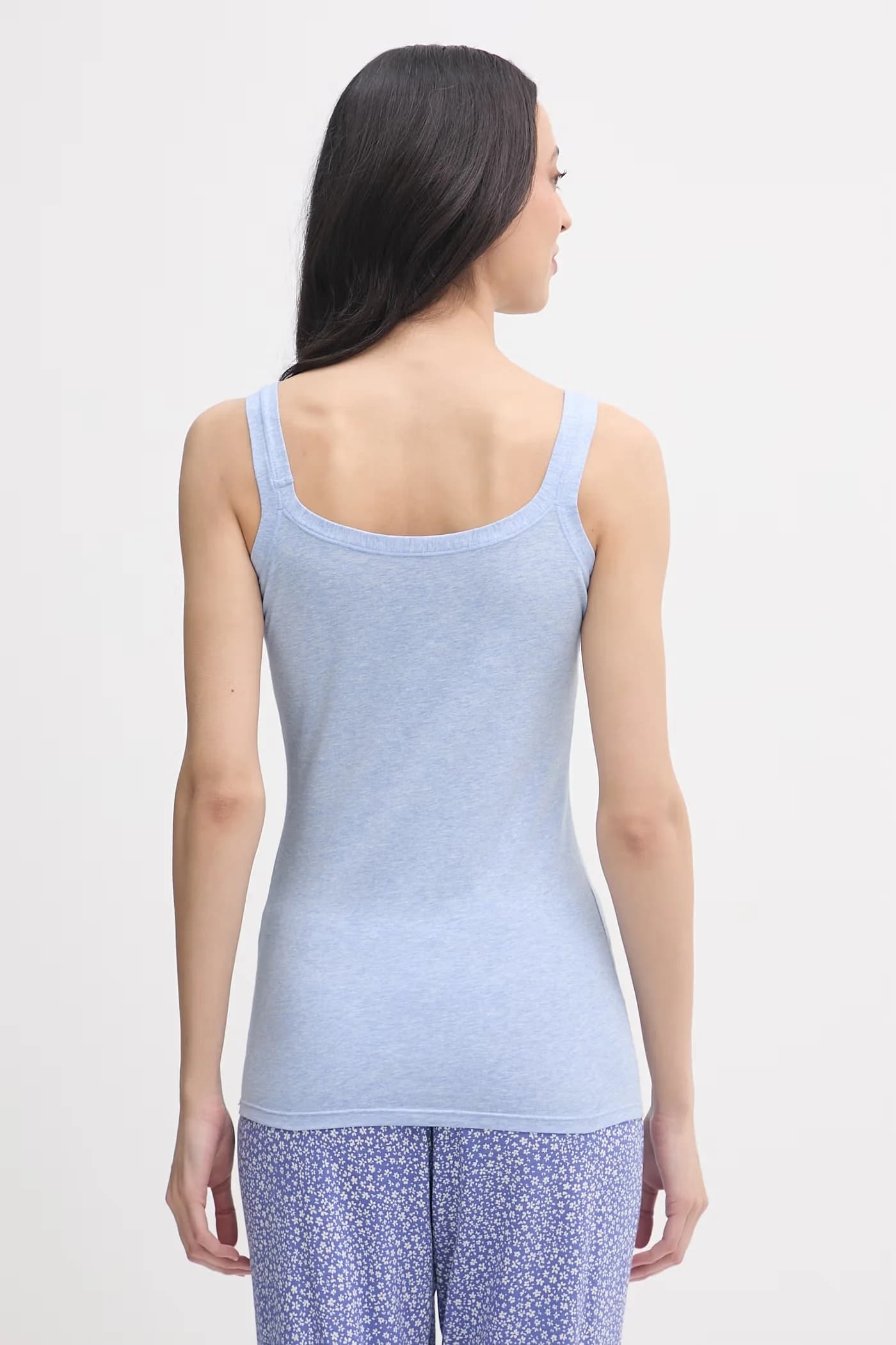 Женский хлопковый топ с эластаном синий для женщин - фото 2