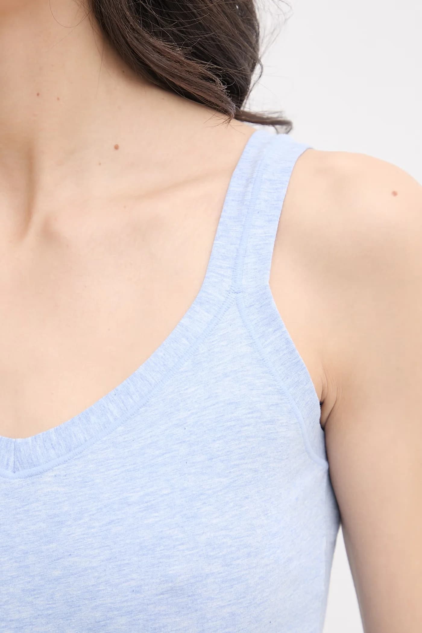 Женский хлопковый топ с эластаном синий для женщин - фото 4