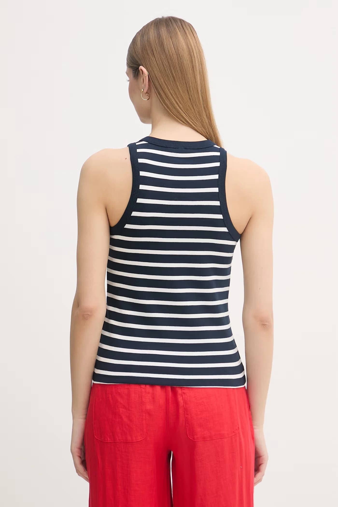 Женский хлопковый топ военно-морской для женщин - фото 3