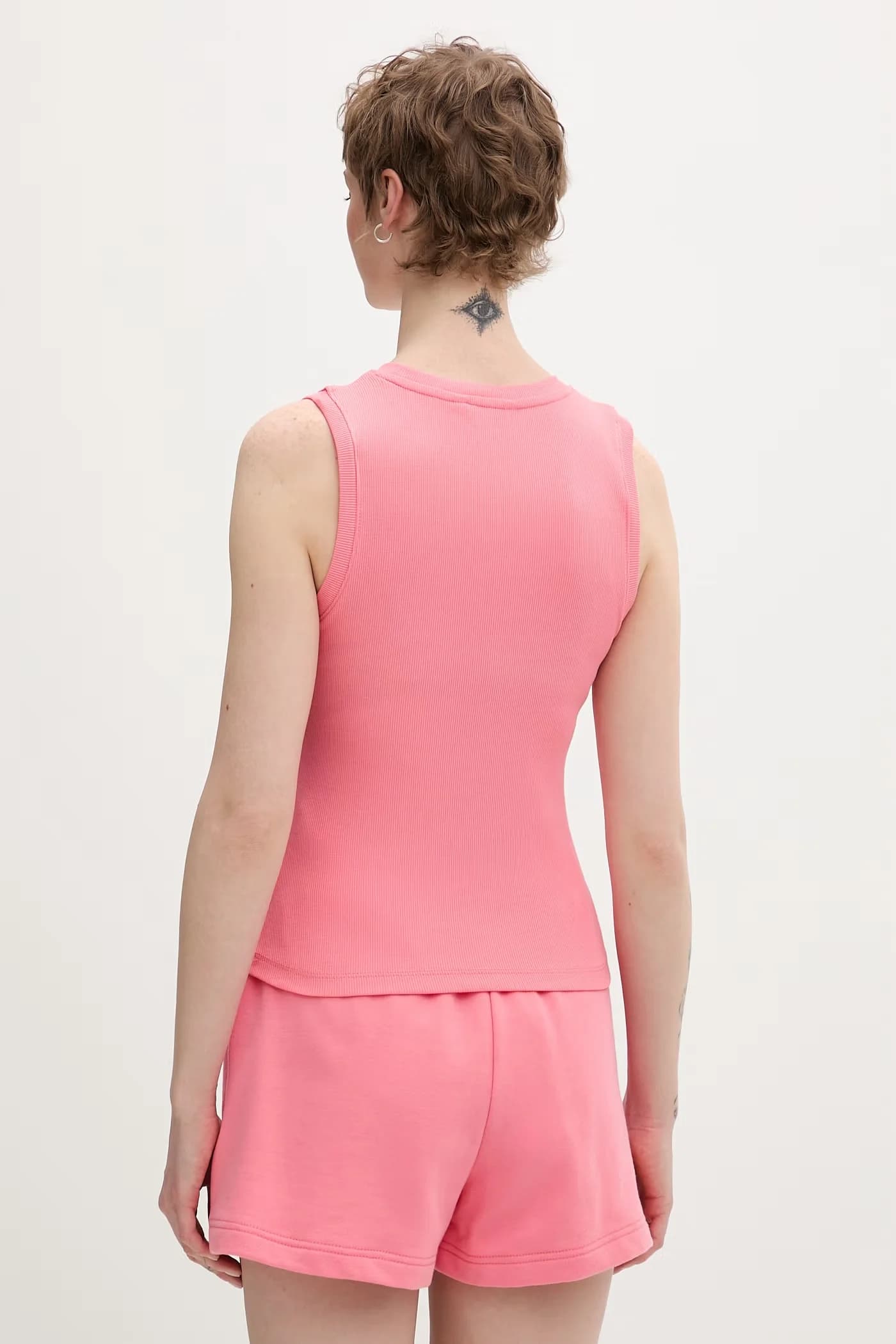 Хлопковый топ с эластаном розовый для женщин - фото 3
