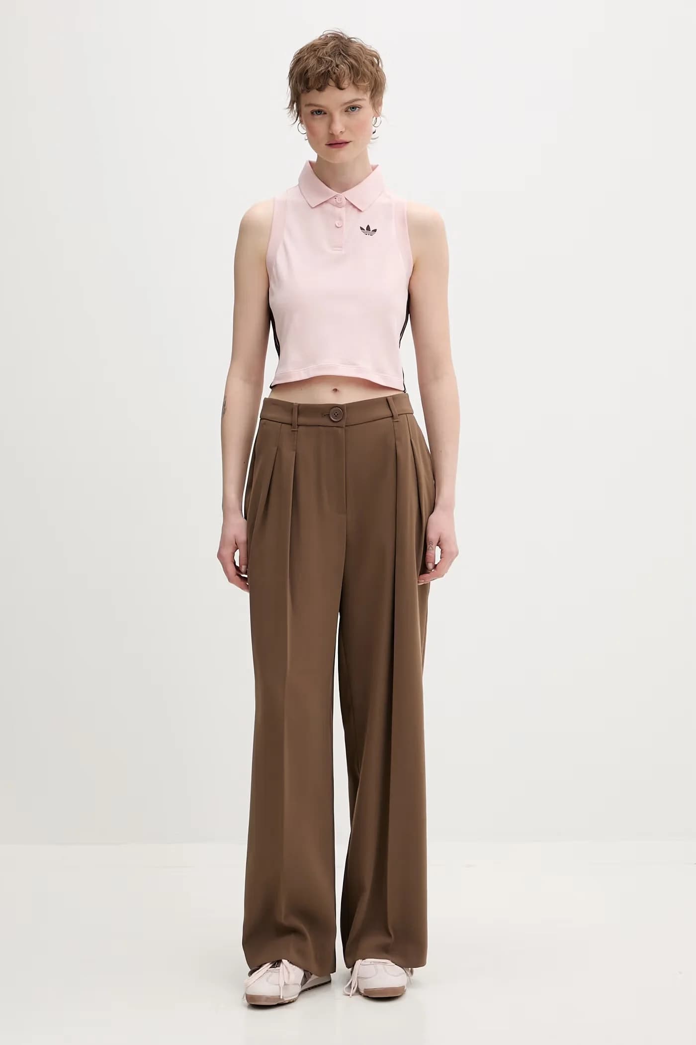 Женский хлопковый топ с эластаном розовый для женщин - фото 2