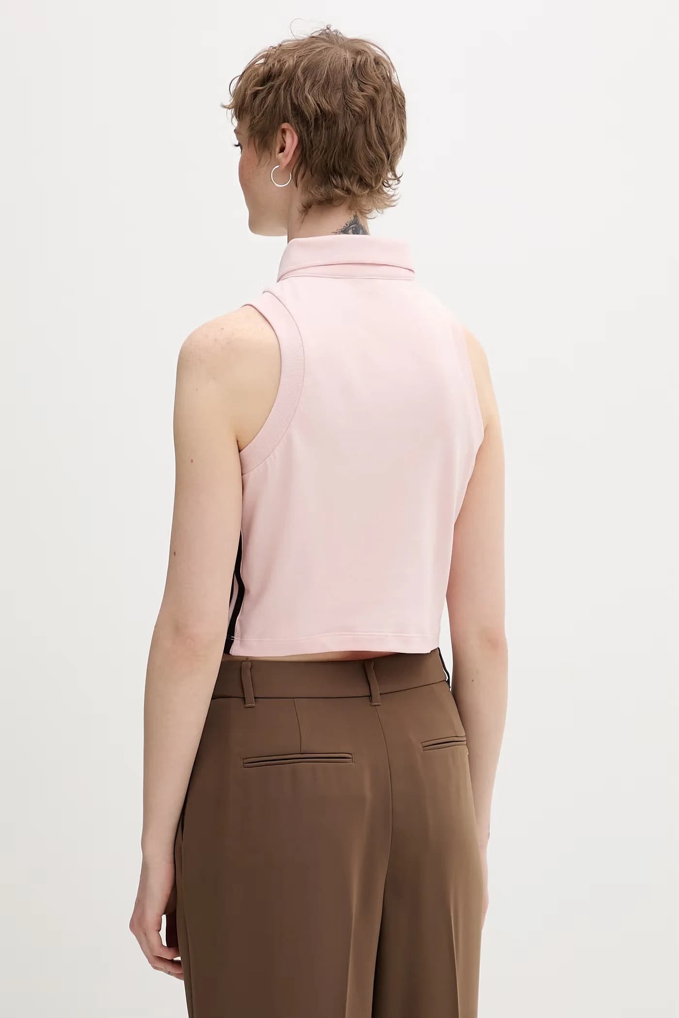 Женский хлопковый топ с эластаном розовый для женщин - фото 3