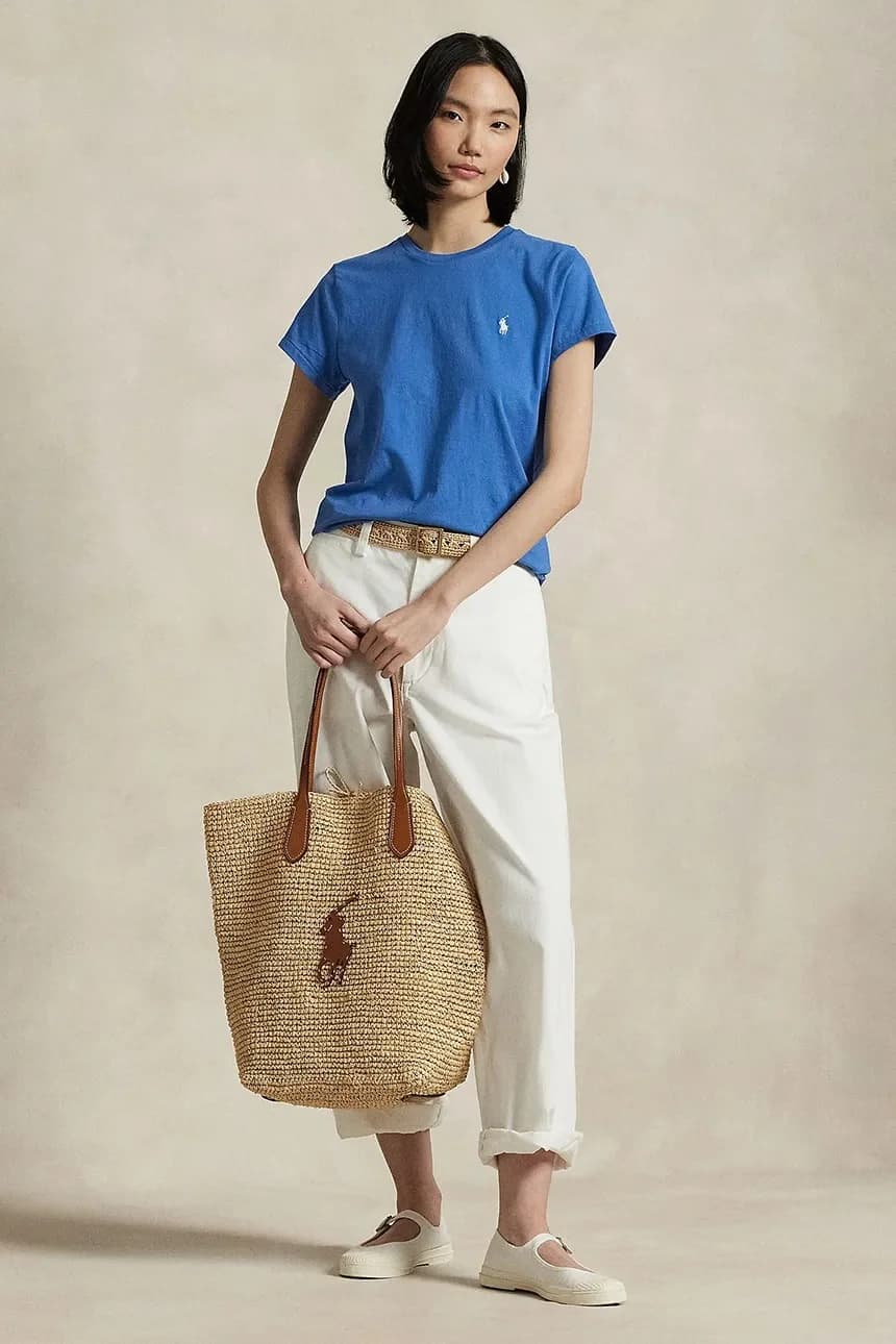 Хлопковая футболка синяя для женщин - фото 3