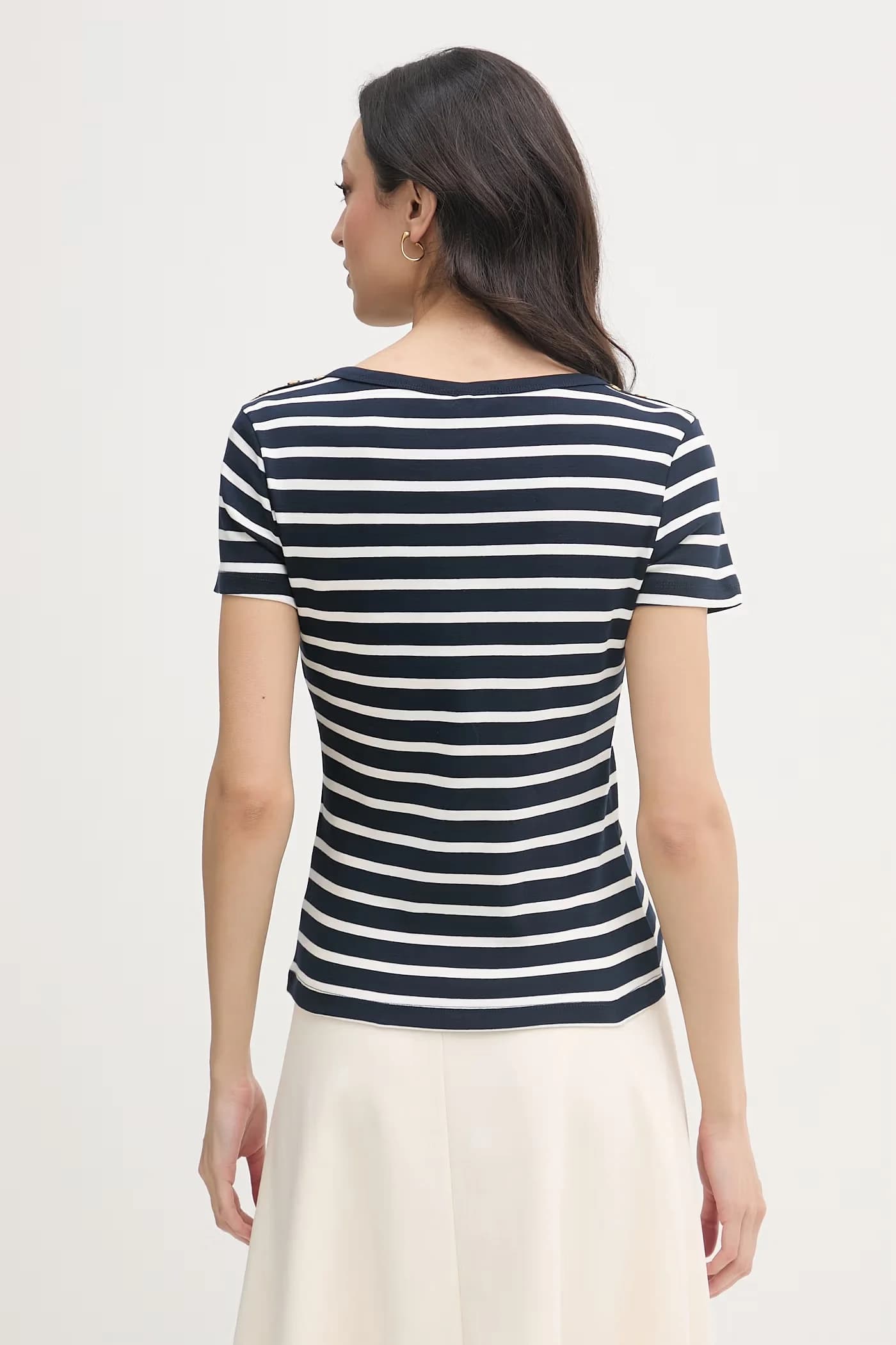 Женская хлопковая футболка военно-морской для женщин - фото 3