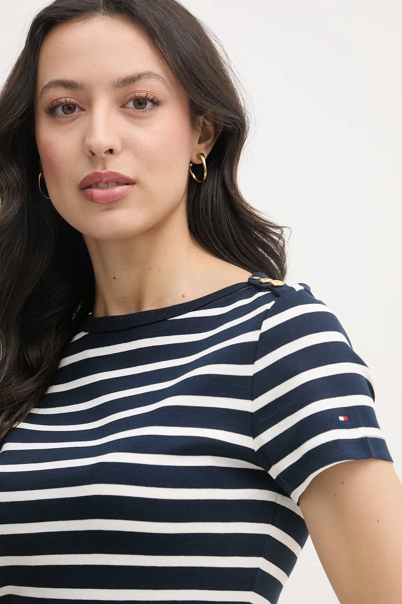 Женская хлопковая футболка военно-морской для женщин - фото 4