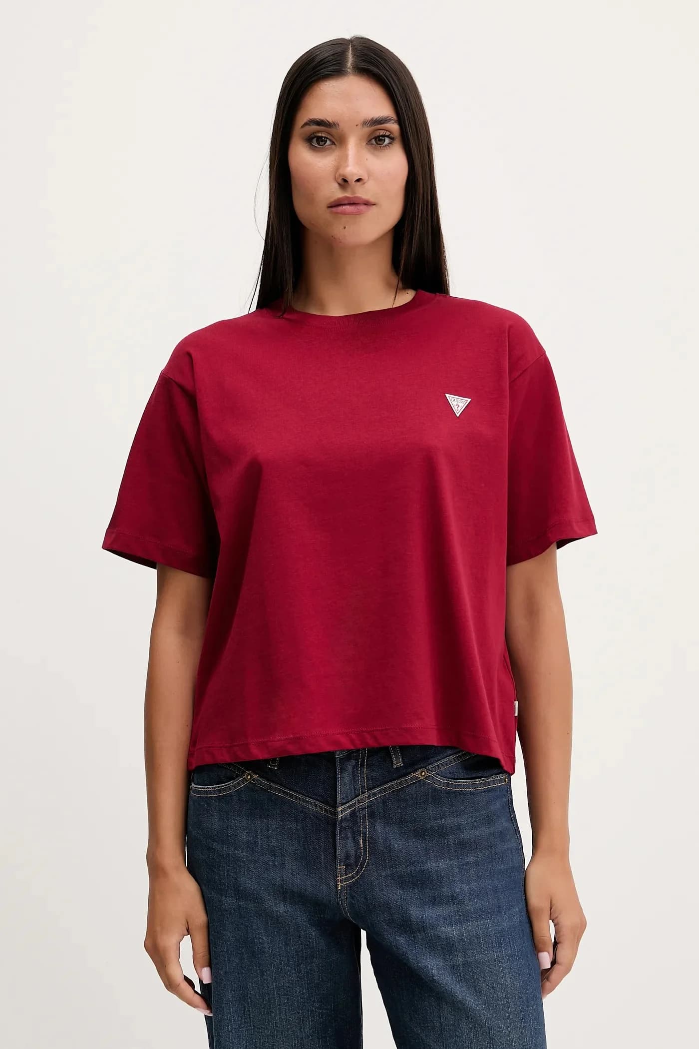 Хлопковая футболка бордовая для женщин
