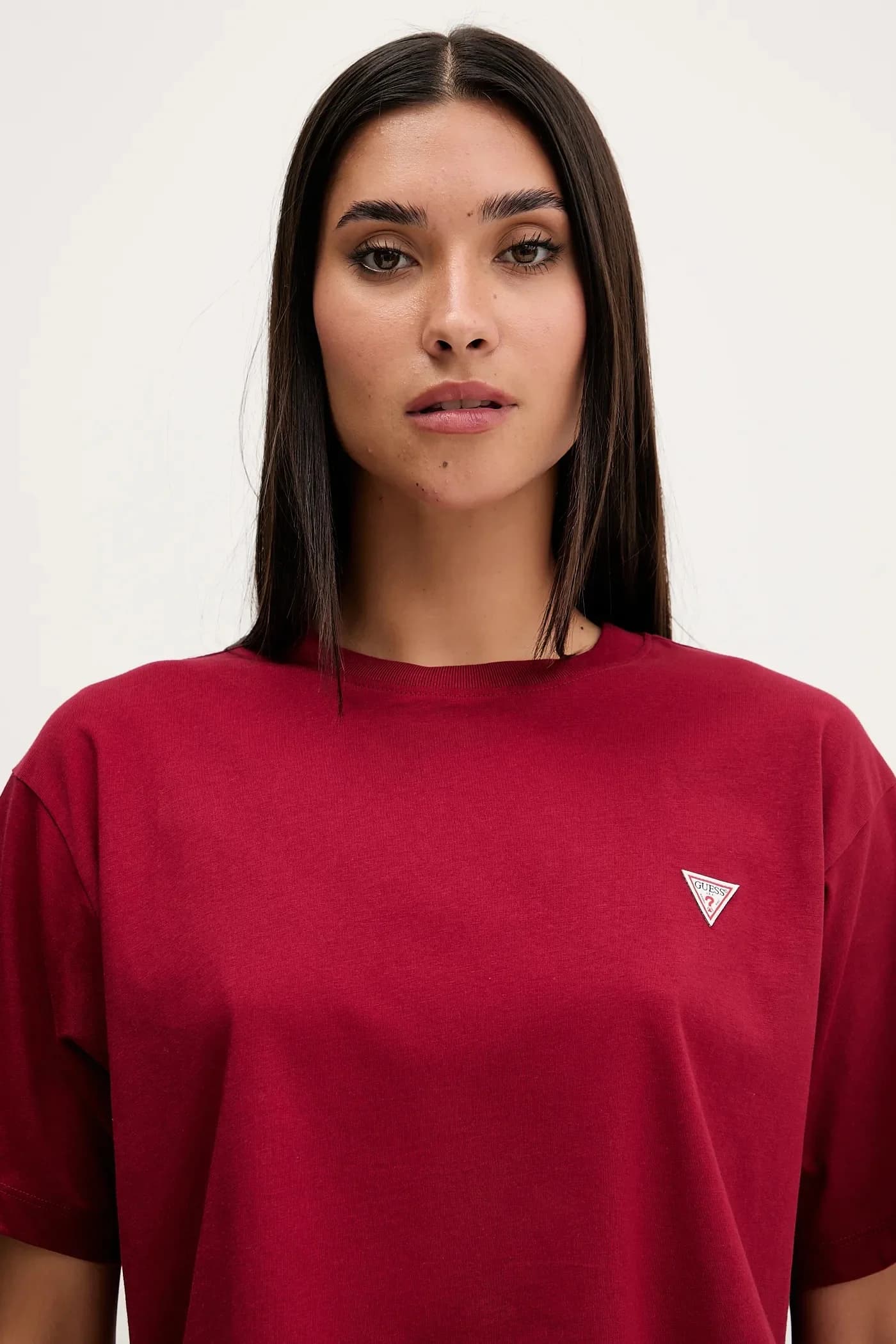 Хлопковая футболка бордовая для женщин - фото 3