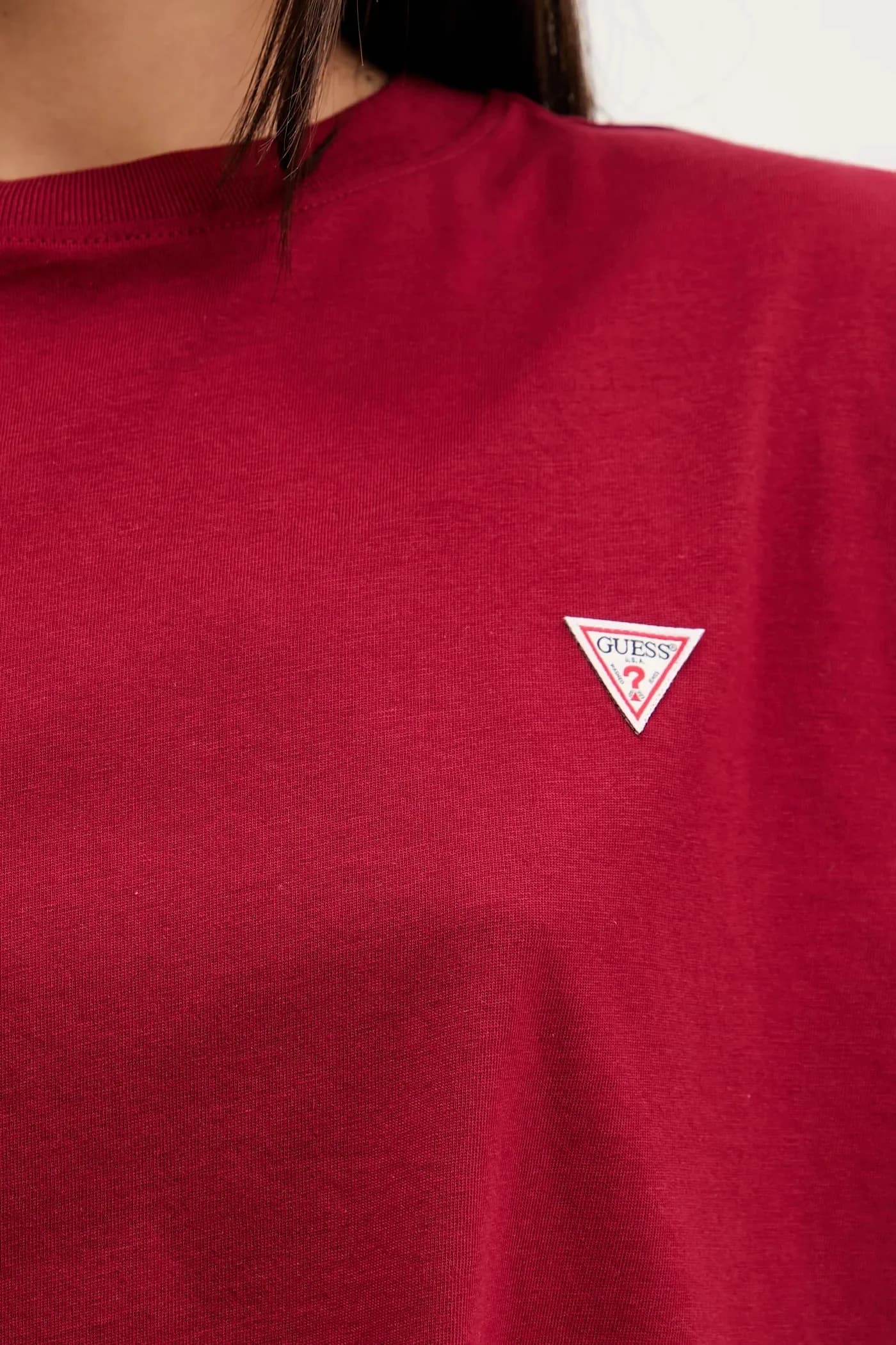 Хлопковая футболка бордовая для женщин - фото 4