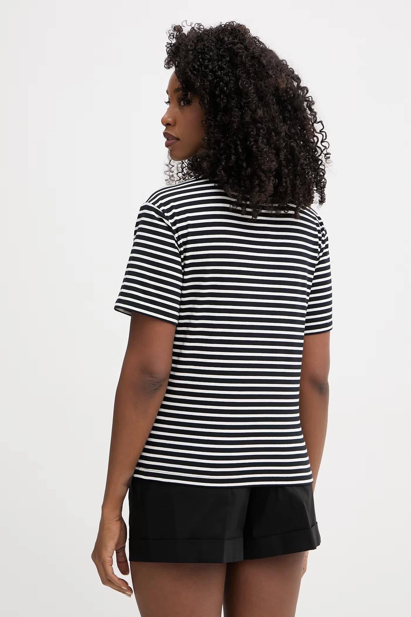 Женская хлопковая футболка с эластаном черная для женщин - фото 3