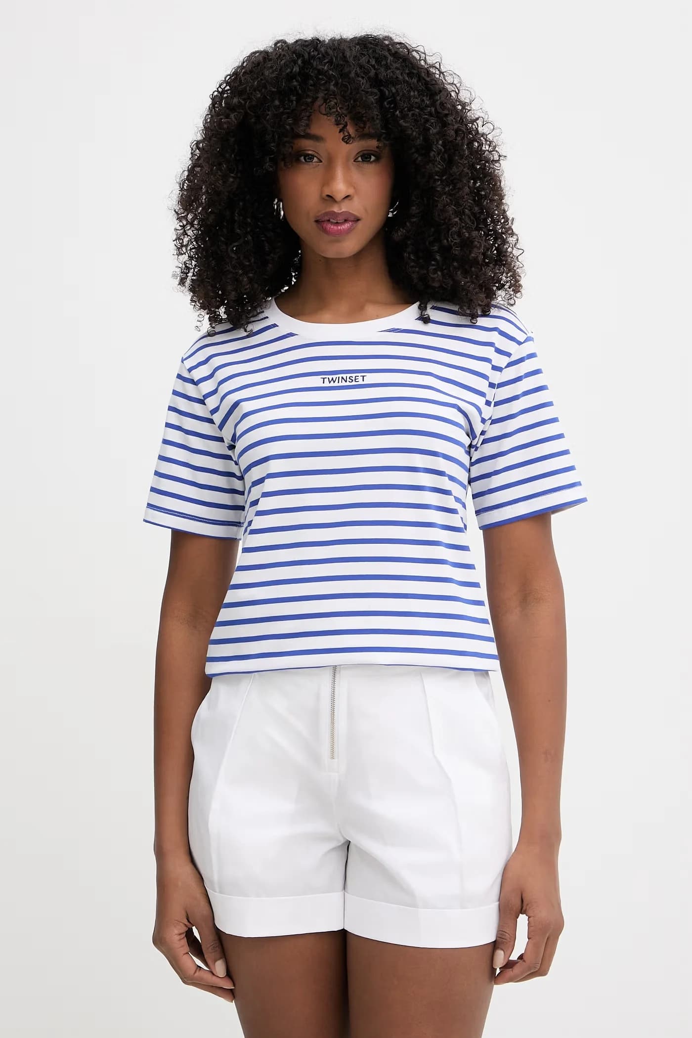 Женская хлопковая футболка с эластаном синяя для женщин