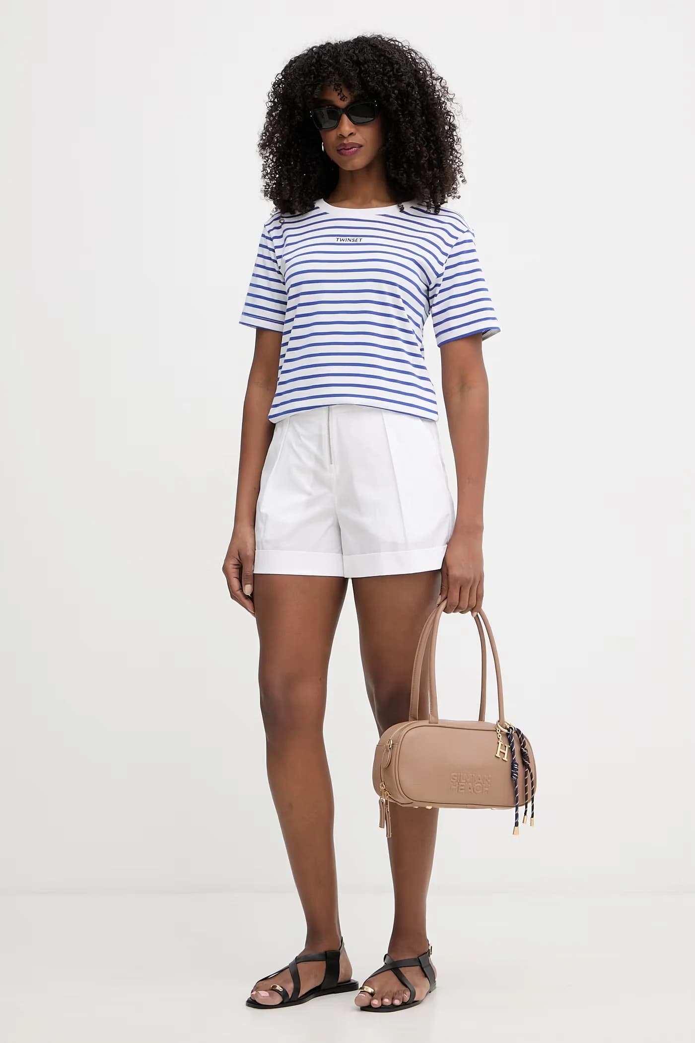 Женская хлопковая футболка с эластаном синяя для женщин - фото 2