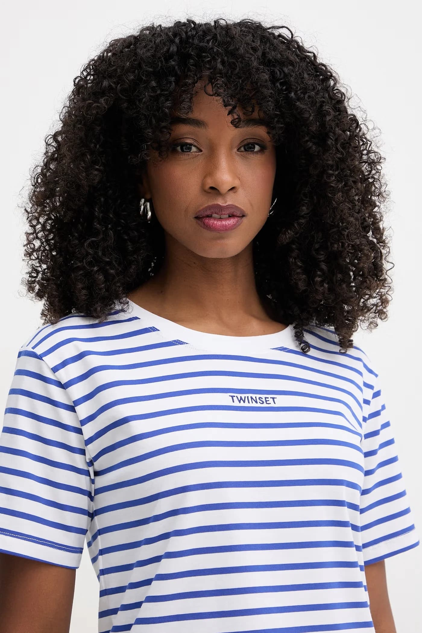 Женская хлопковая футболка с эластаном синяя для женщин - фото 4