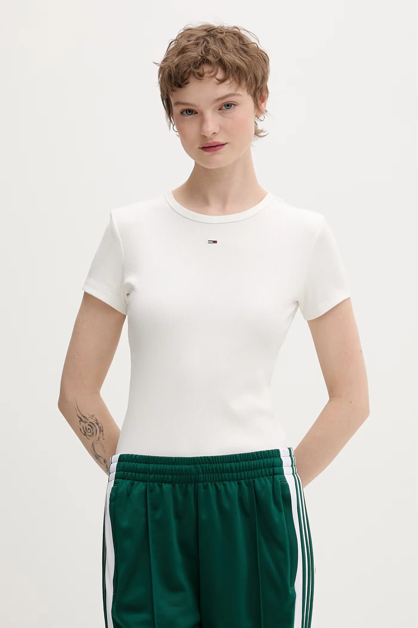 Базовая женская футболка из хлопка с эластаном, 2 пары