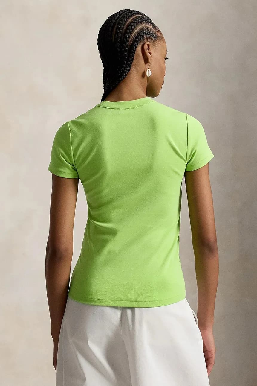 Женская хлопковая футболка зеленая для женщин - фото 2