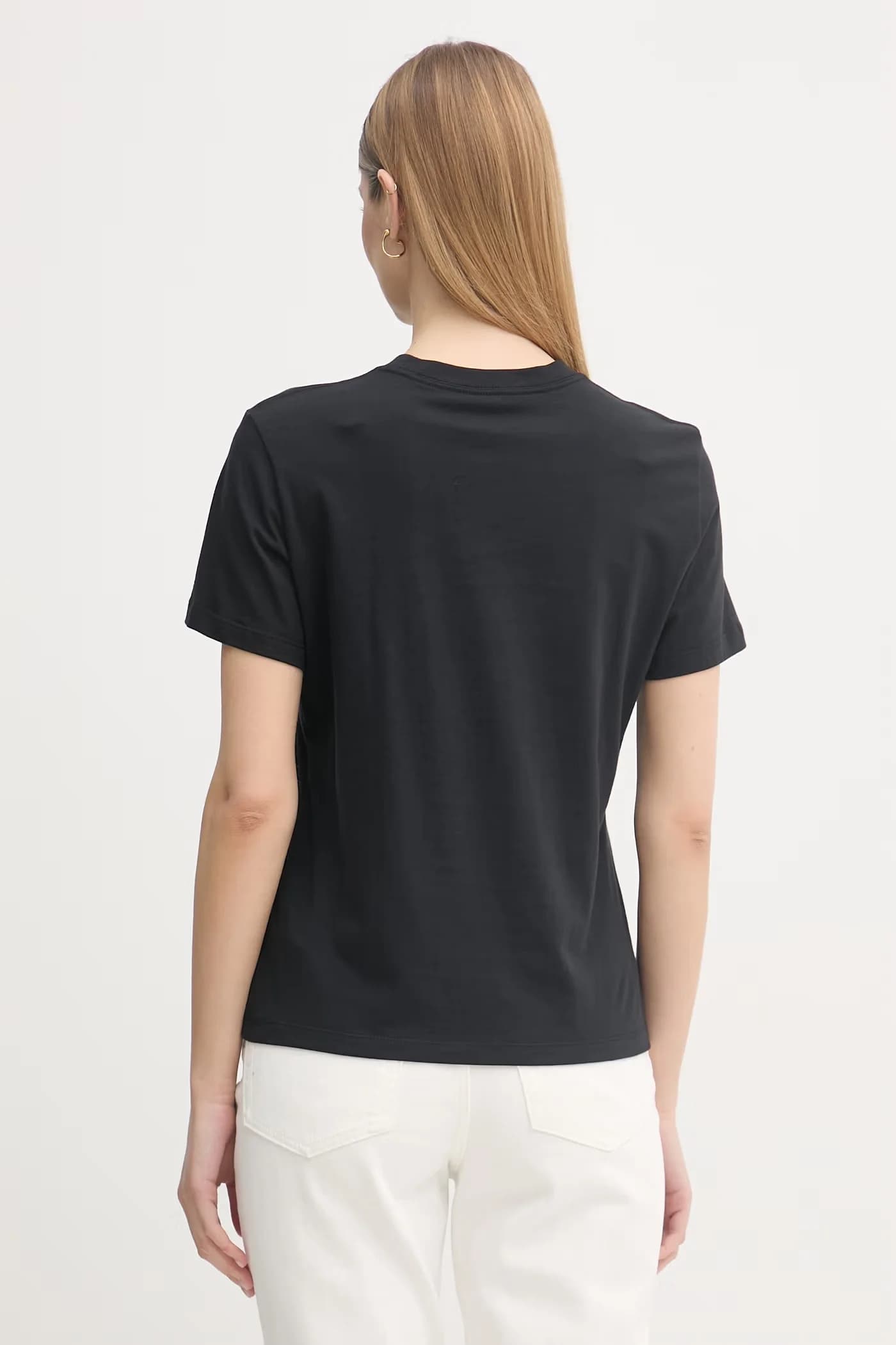 Женская хлопковая футболка черная для женщин - фото 3