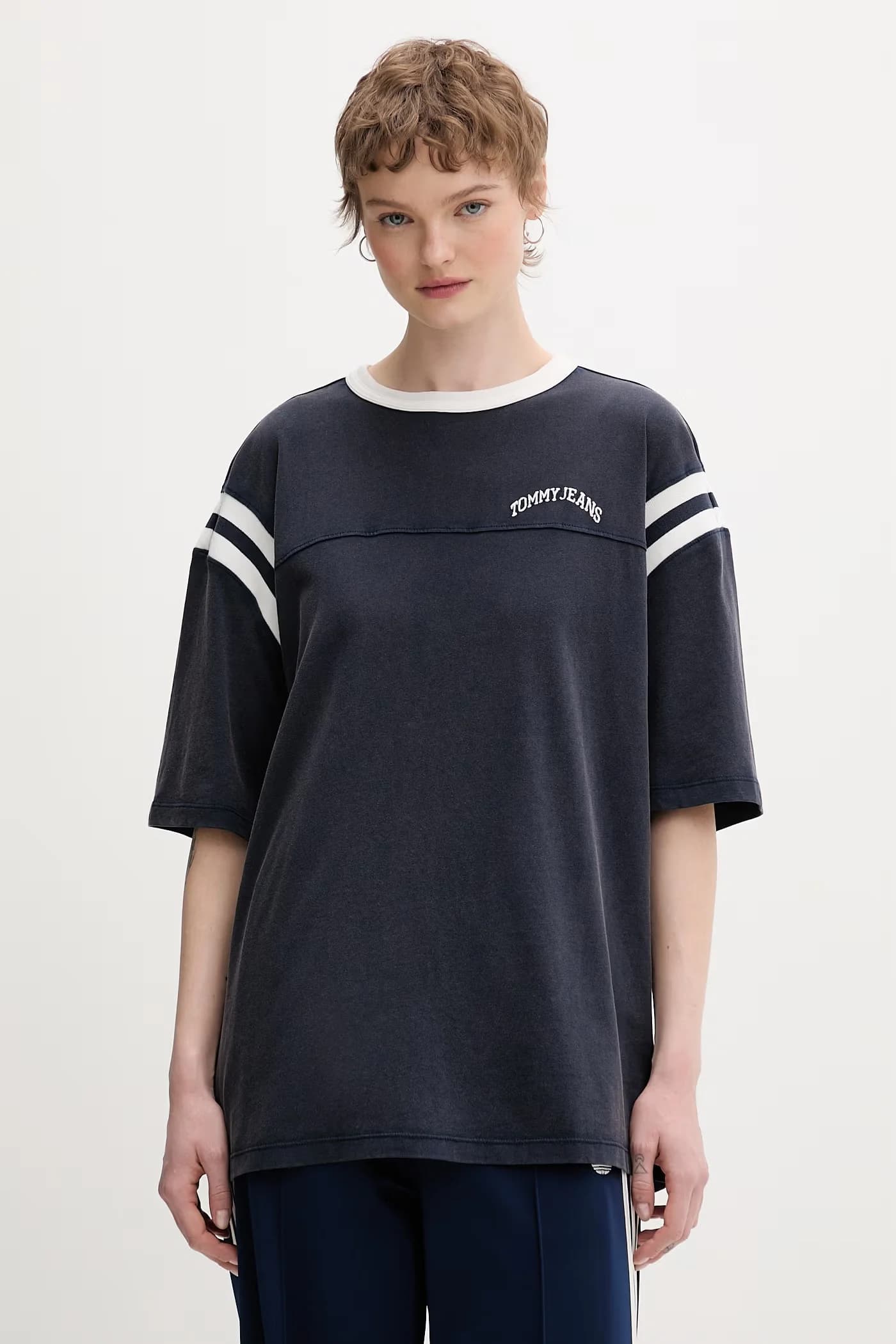 Женская хлопковая футболка военно-морской для женщин