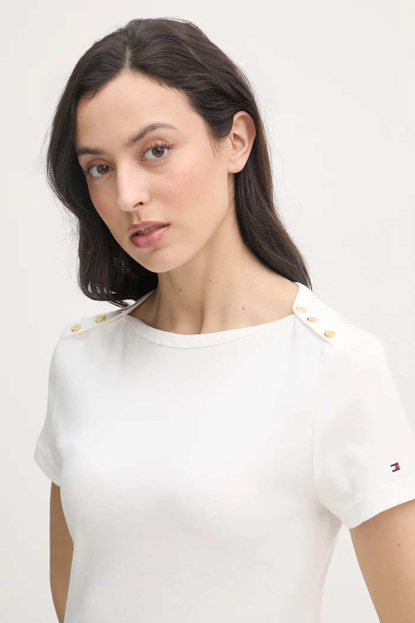 Женская хлопковая футболка бежевая для женщин - фото 4