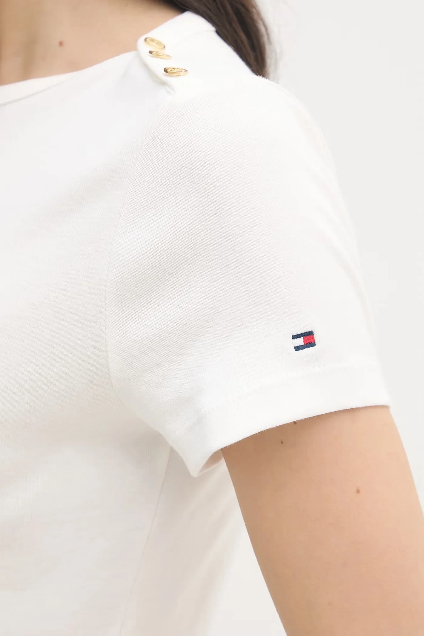 Женская хлопковая футболка бежевая для женщин - фото 5