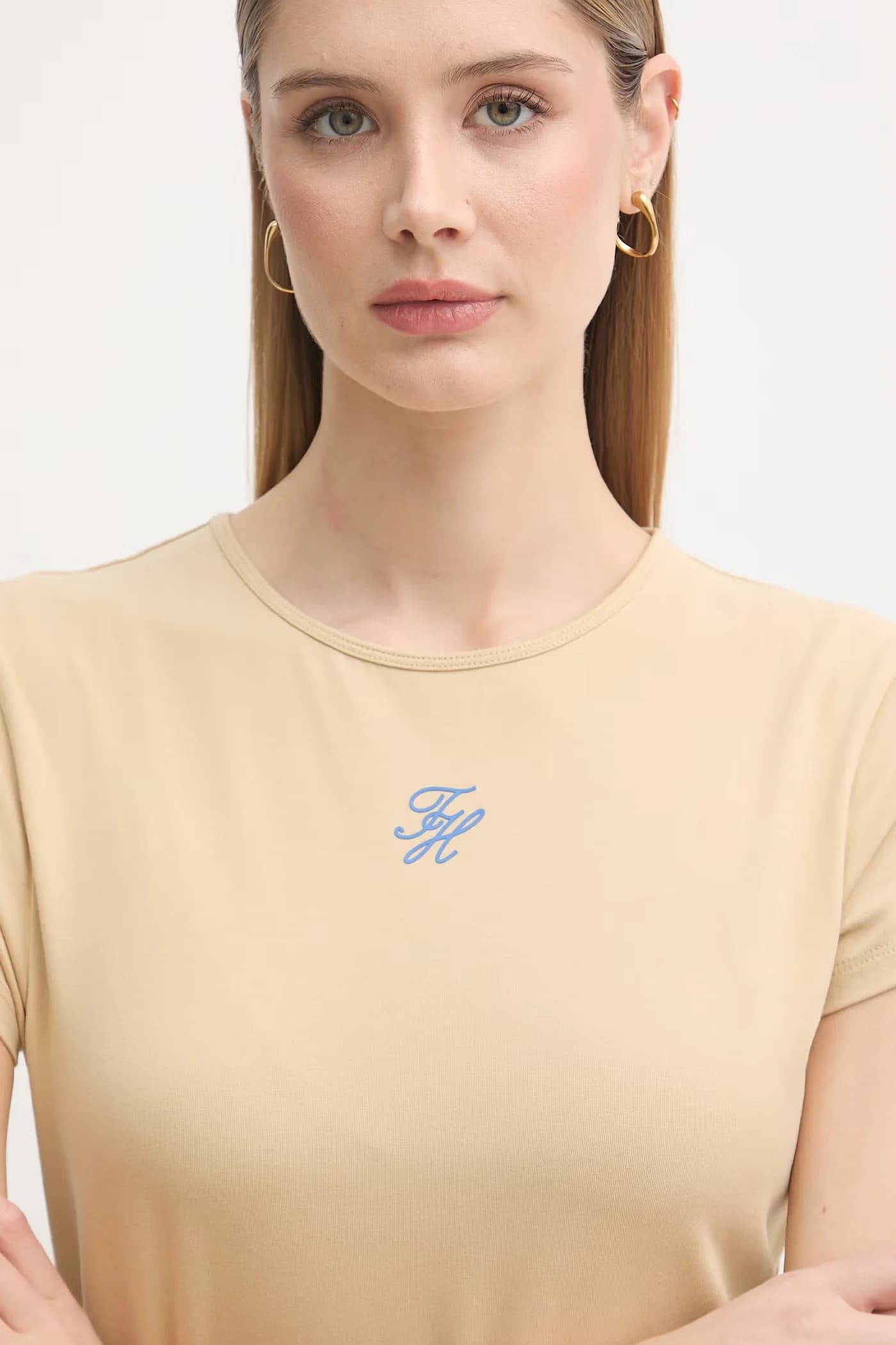 ЛЕТО женская футболка бежевая для женщин - фото 4