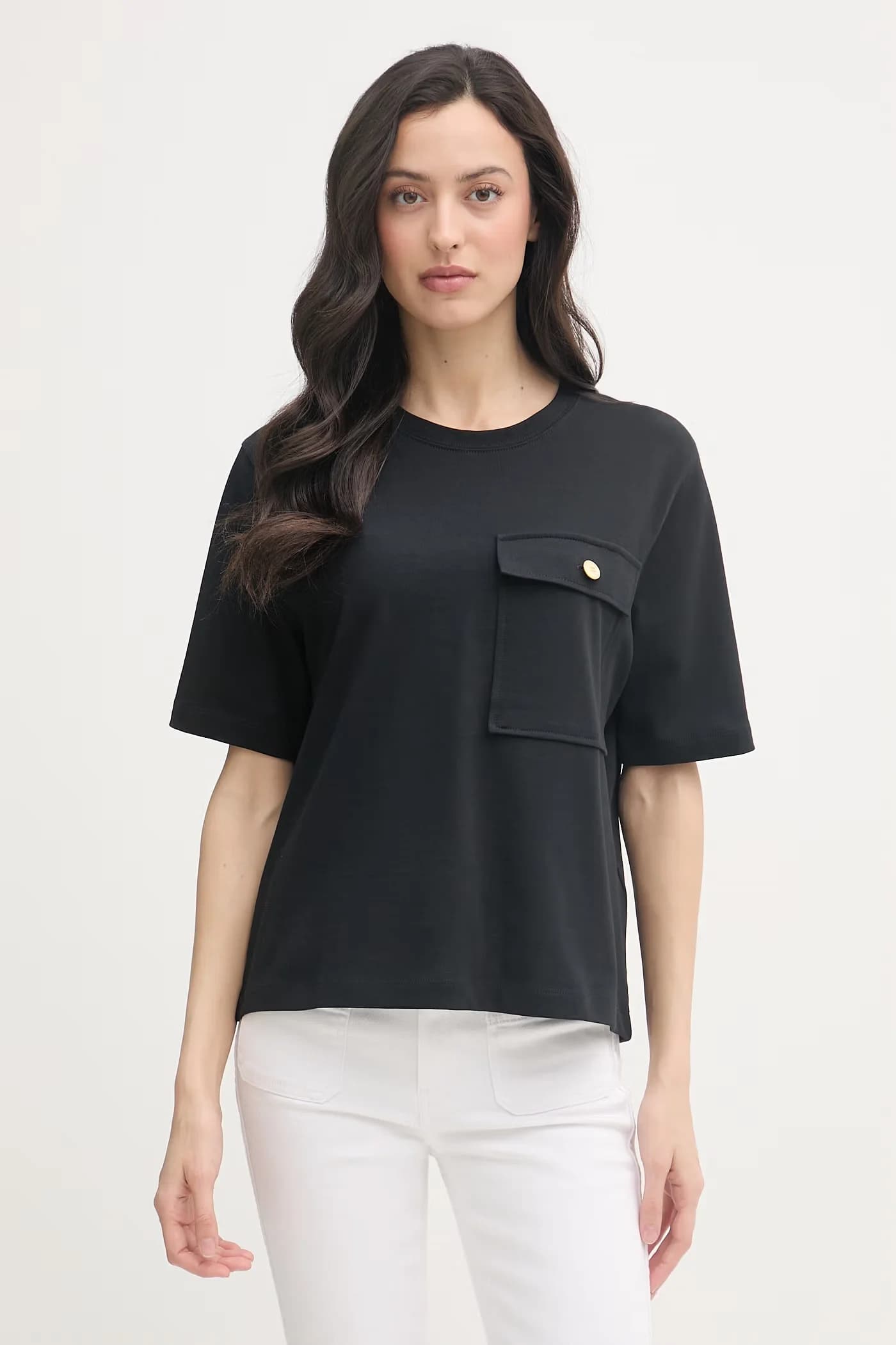 Женская хлопковая футболка черная для женщин