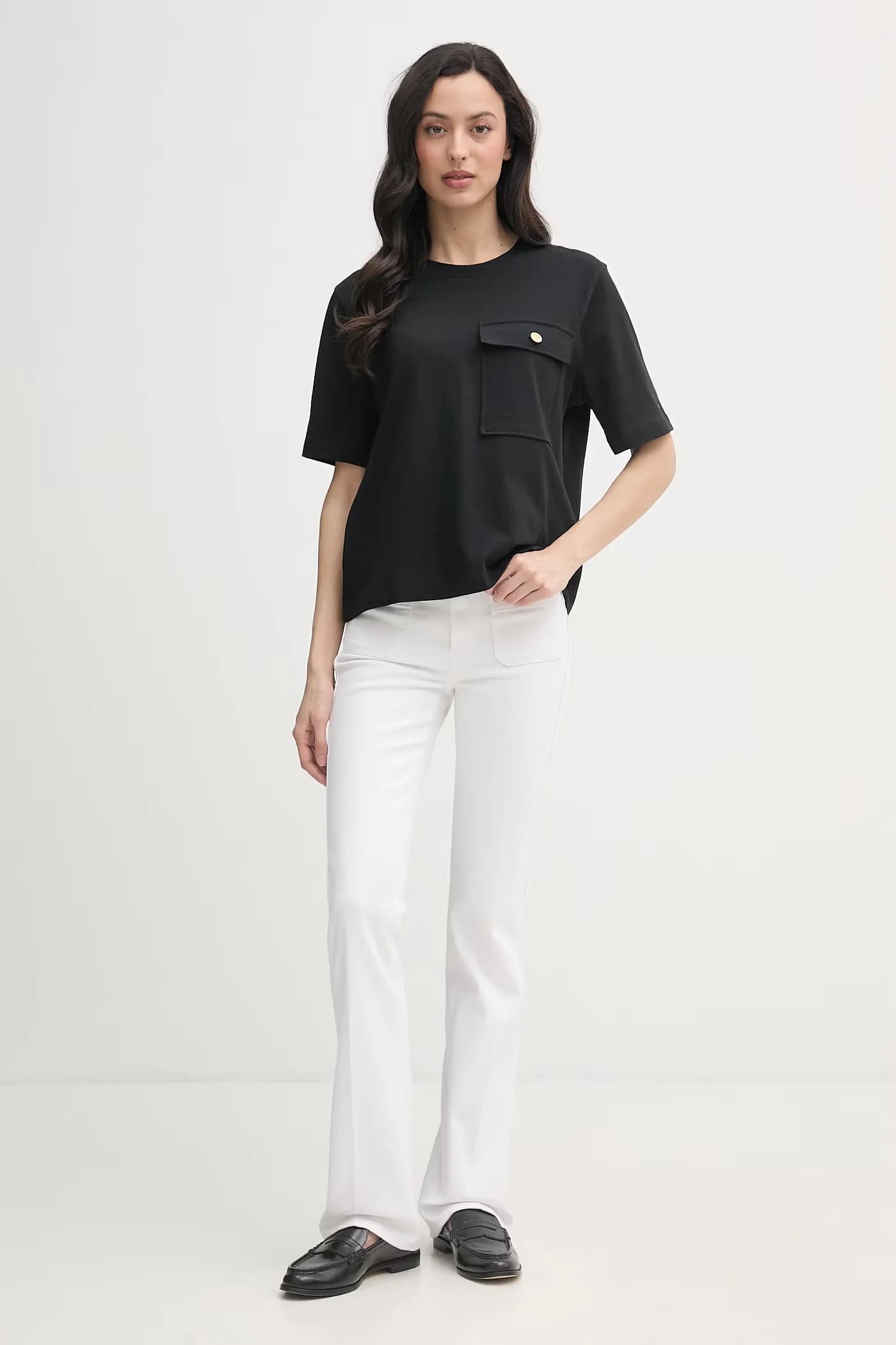 Женская хлопковая футболка черная для женщин - фото 2