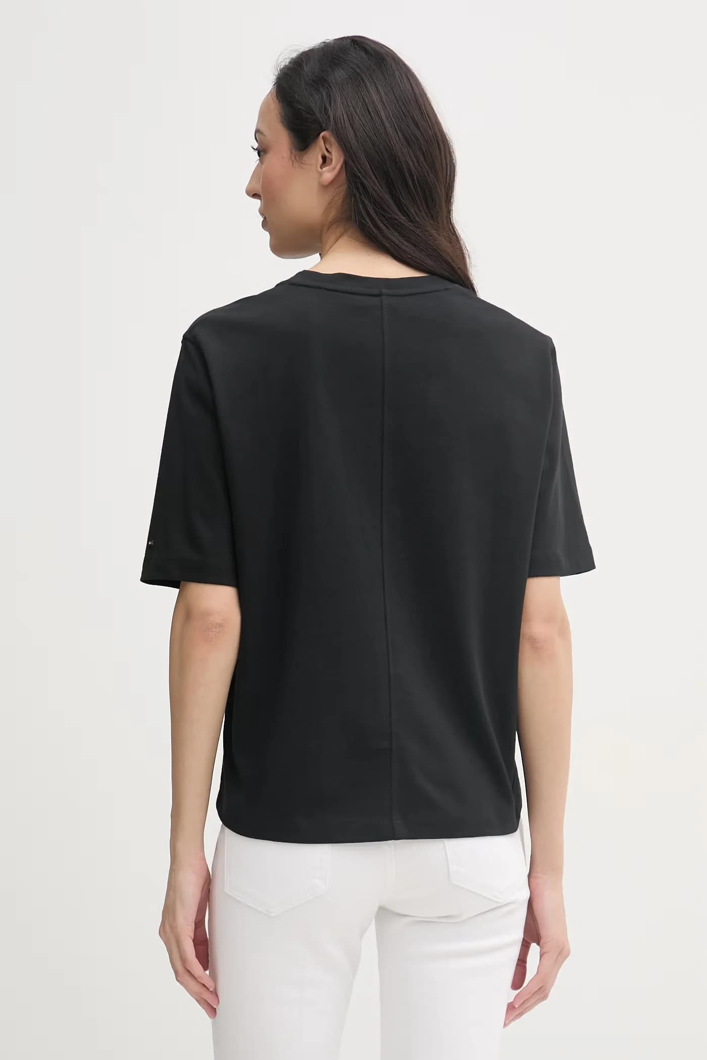 Женская хлопковая футболка черная для женщин - фото 3