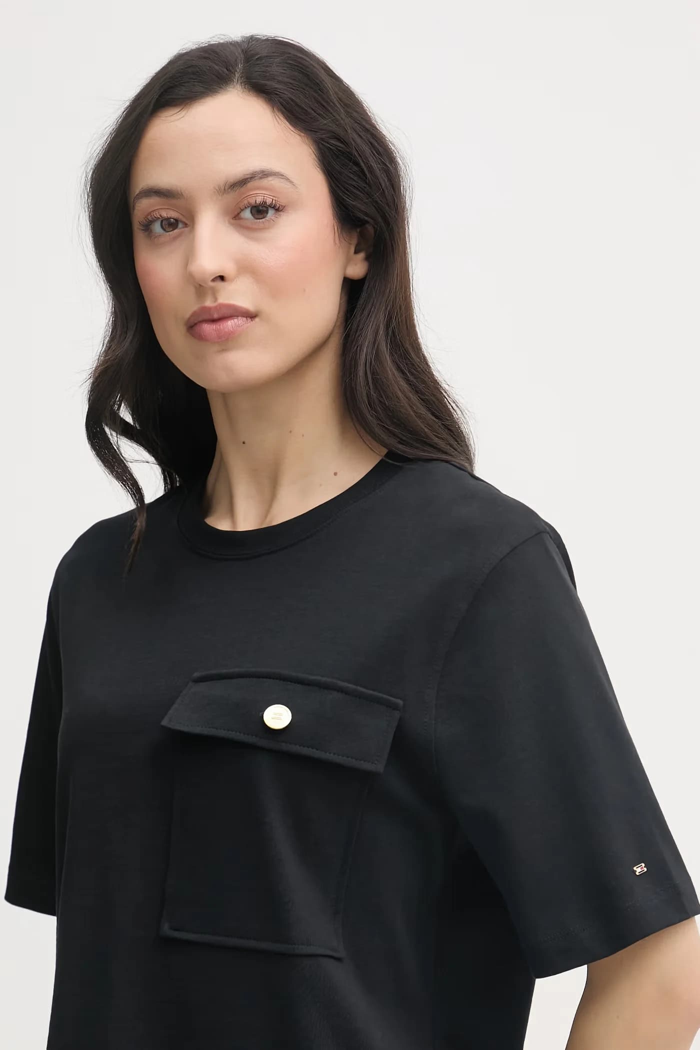 Женская хлопковая футболка черная для женщин - фото 4
