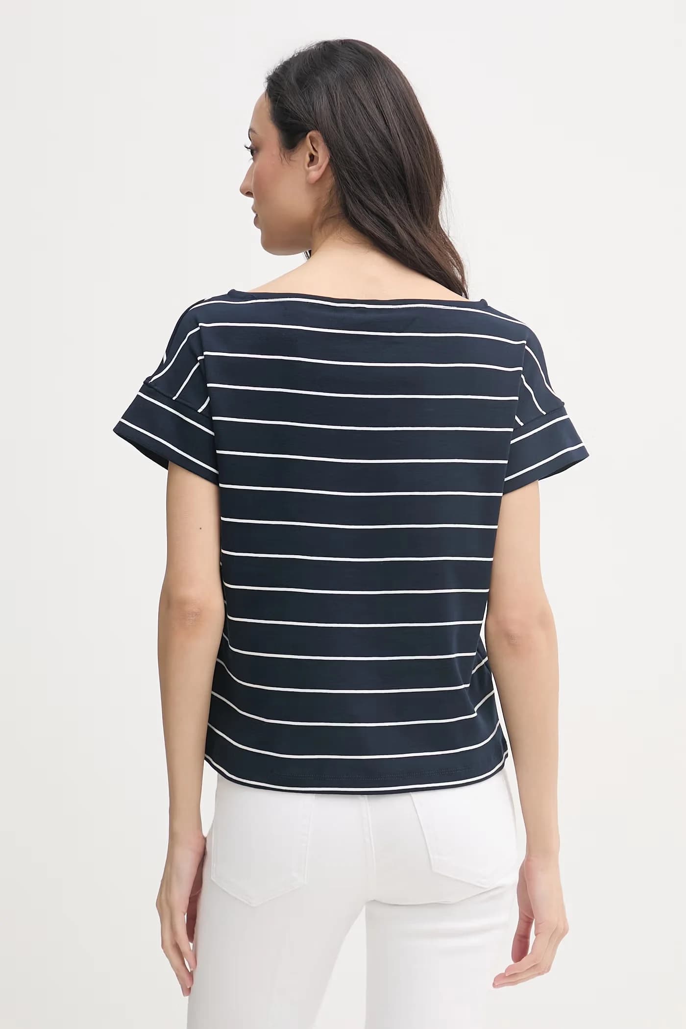 Женская хлопковая футболка военно-морской для женщин - фото 3