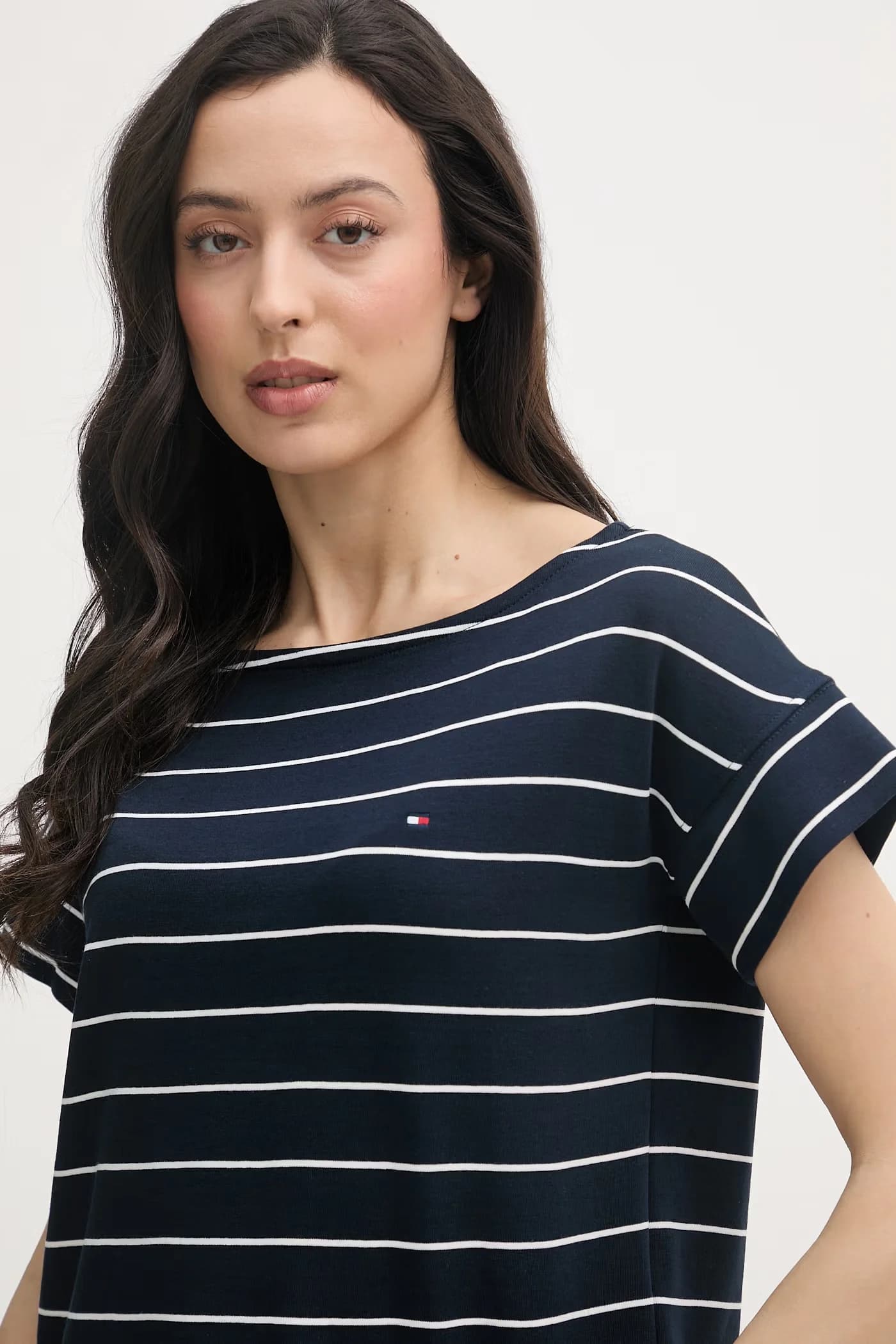 Женская хлопковая футболка военно-морской для женщин - фото 4