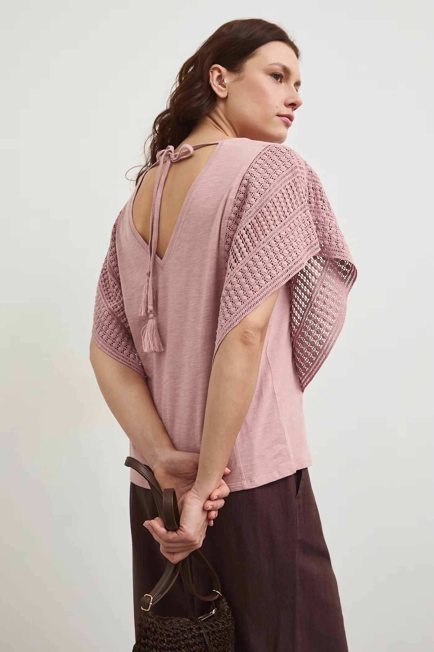 Двусторонняя хлопковая футболка розовая для женщин