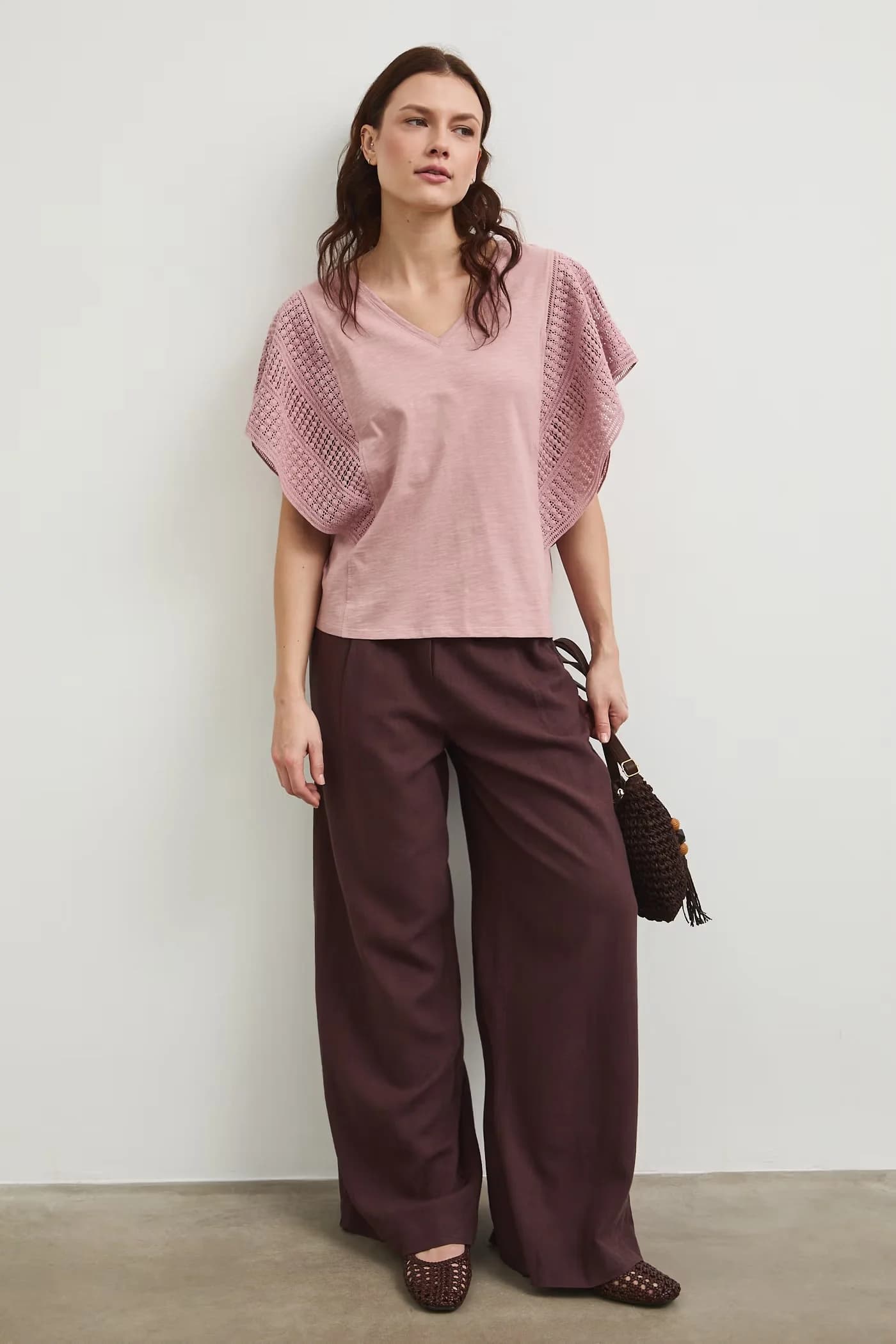 Двусторонняя хлопковая футболка розовая для женщин - фото 2