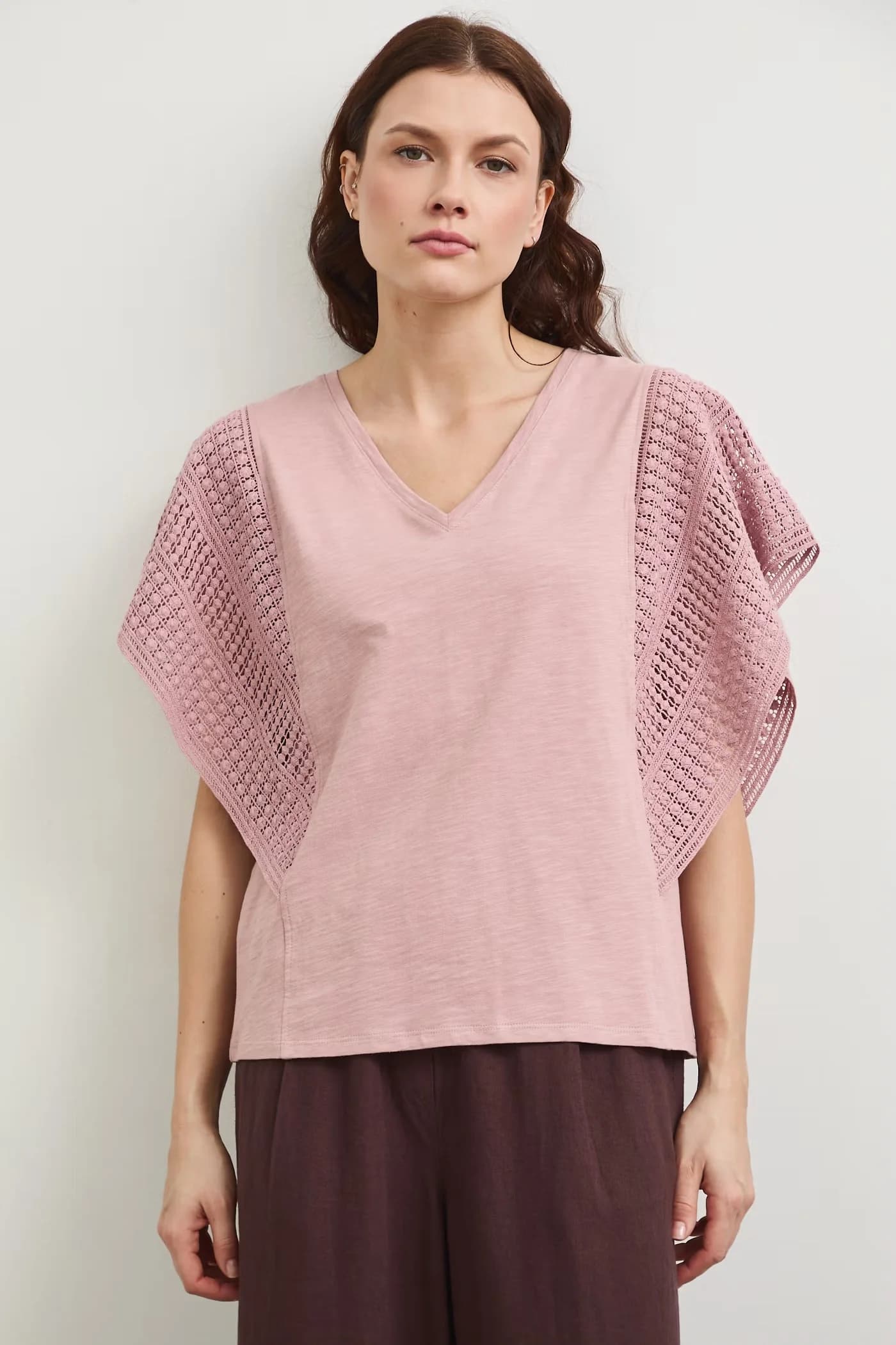 Двусторонняя хлопковая футболка розовая для женщин - фото 3