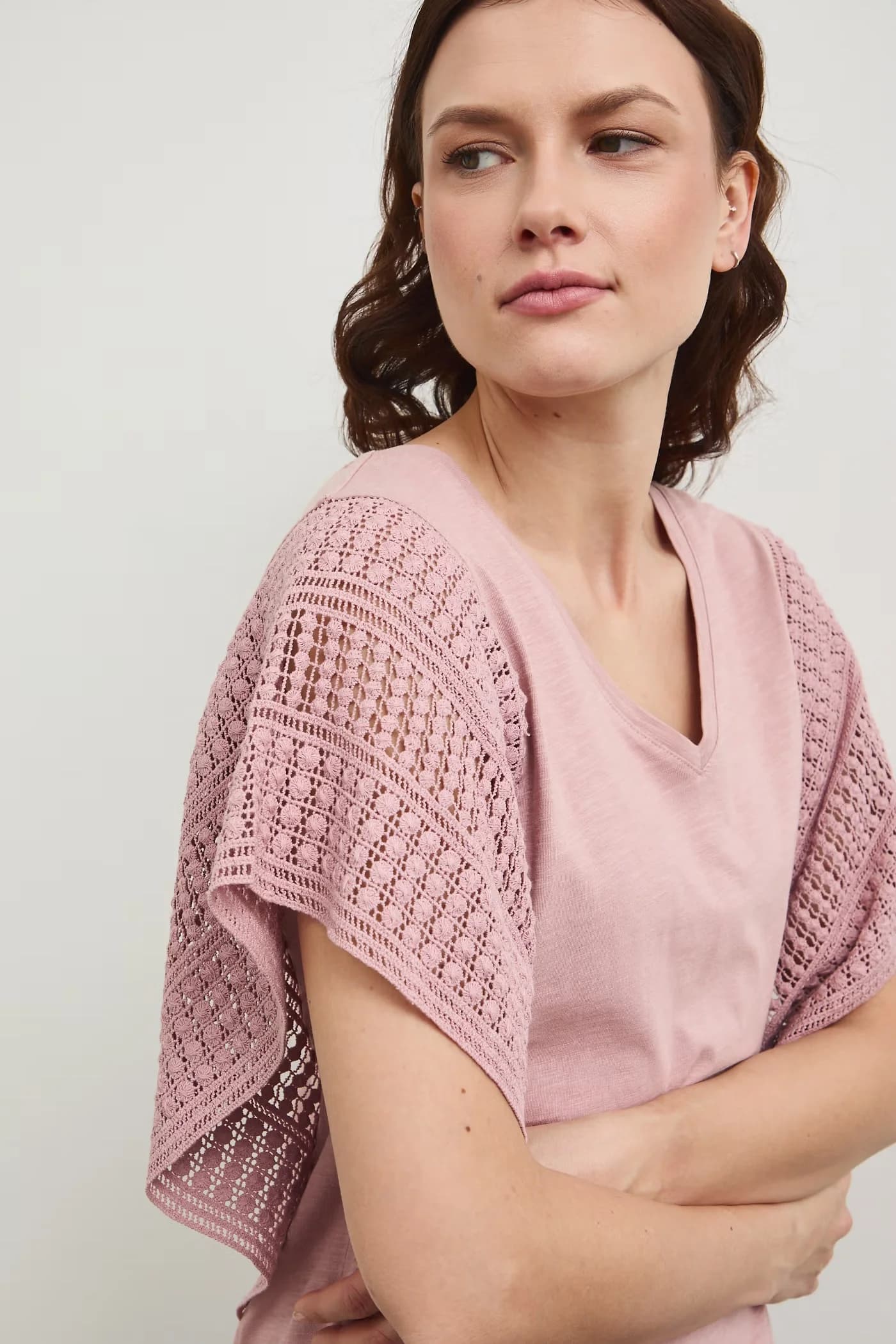 Двусторонняя хлопковая футболка розовая для женщин - фото 4