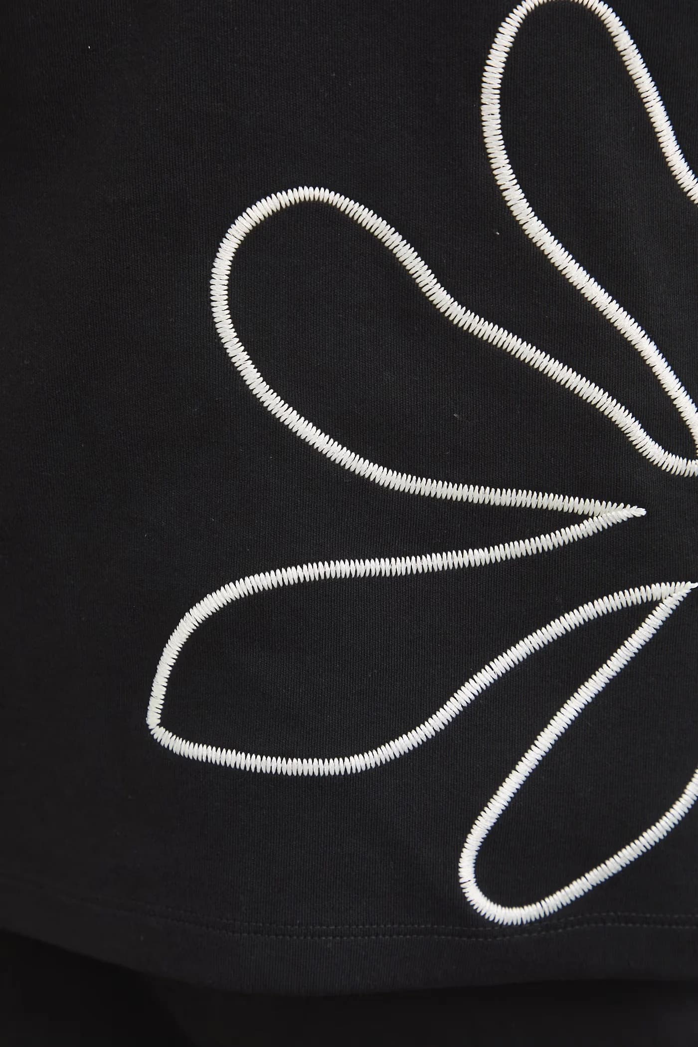 Хлопковая футболка черная для женщин - фото 6