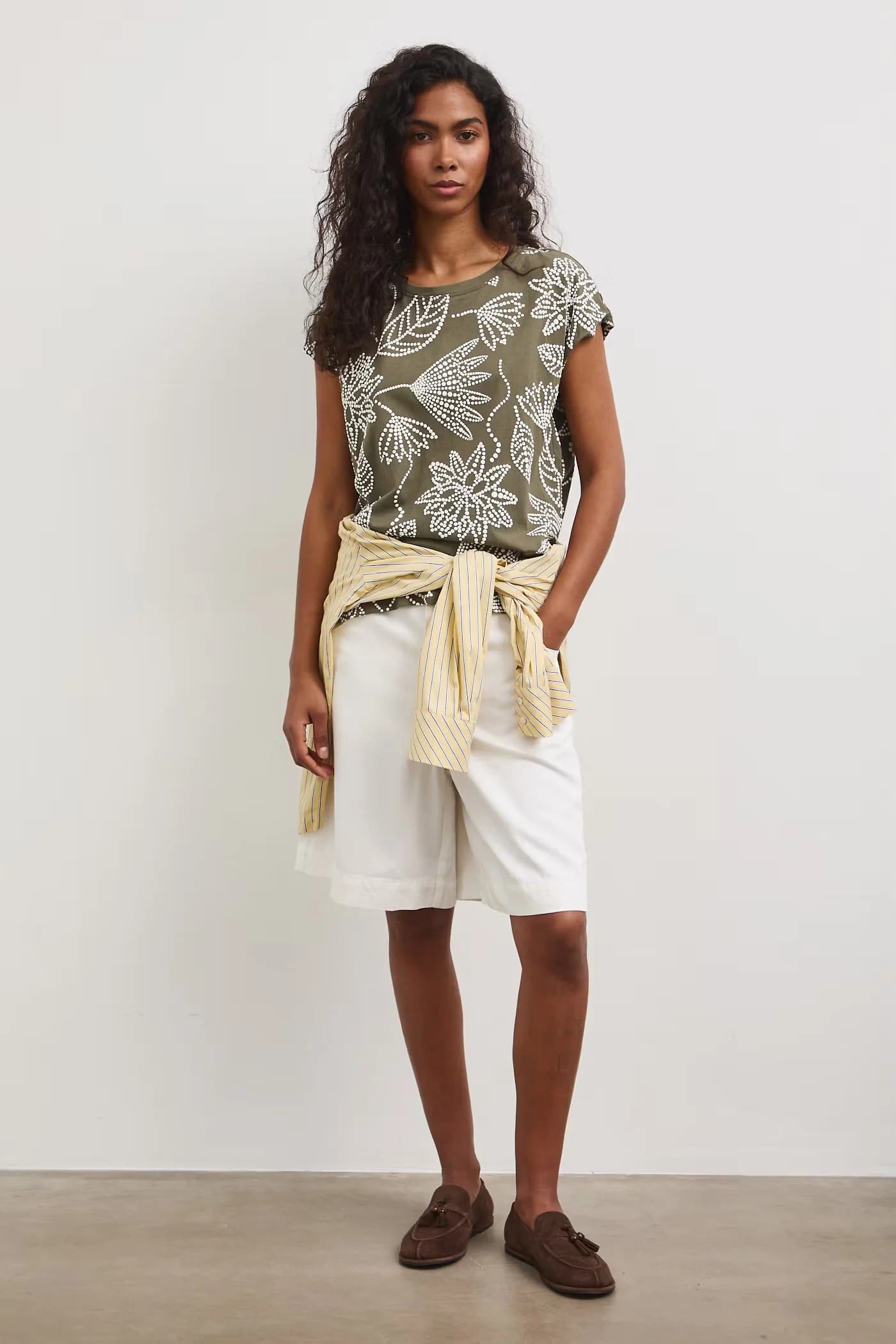 Хлопковая футболка зеленая для женщин