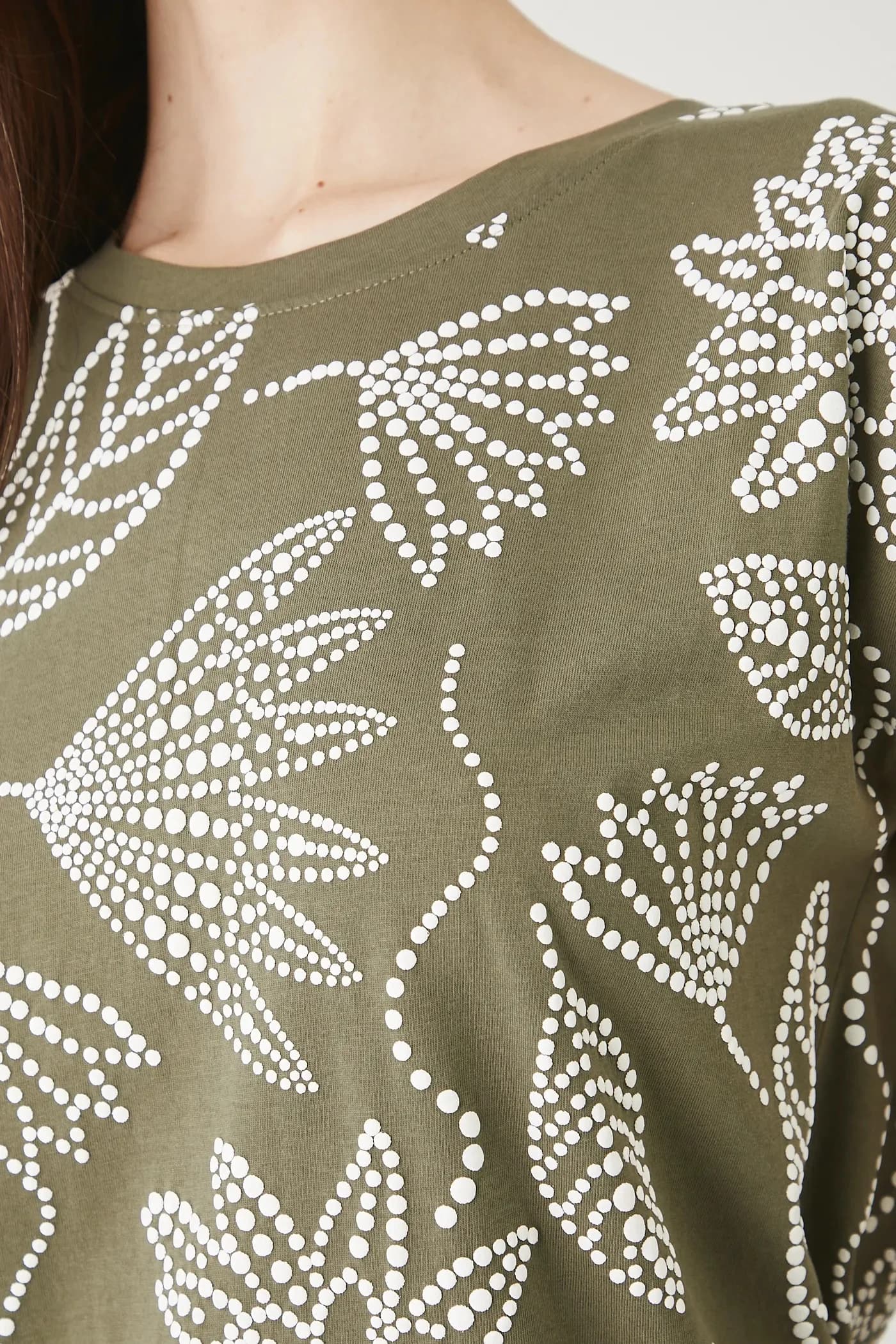 Хлопковая футболка зеленая для женщин - фото 5