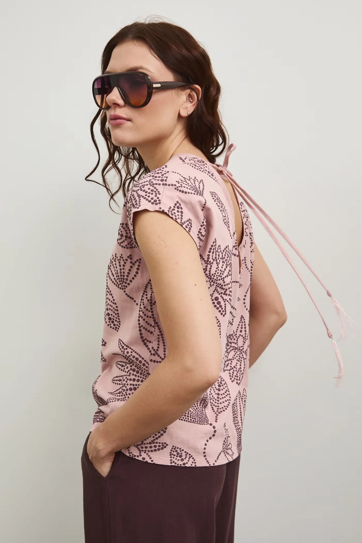 Хлопковая футболка розовая для женщин