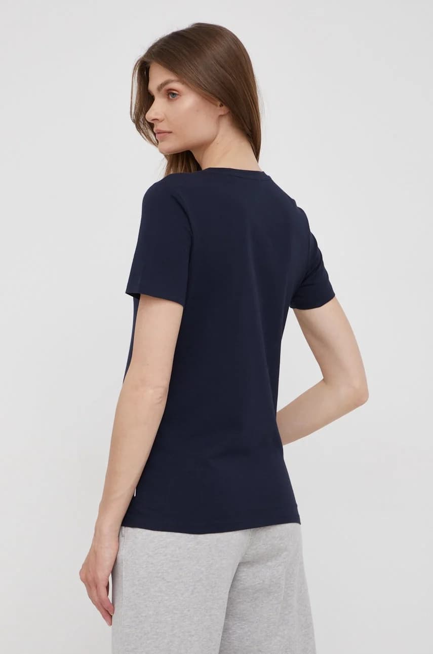 Хлопковая футболка военно-морской для женщин - фото 3