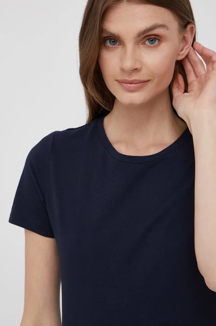 Хлопковая футболка военно-морской для женщин - фото 4