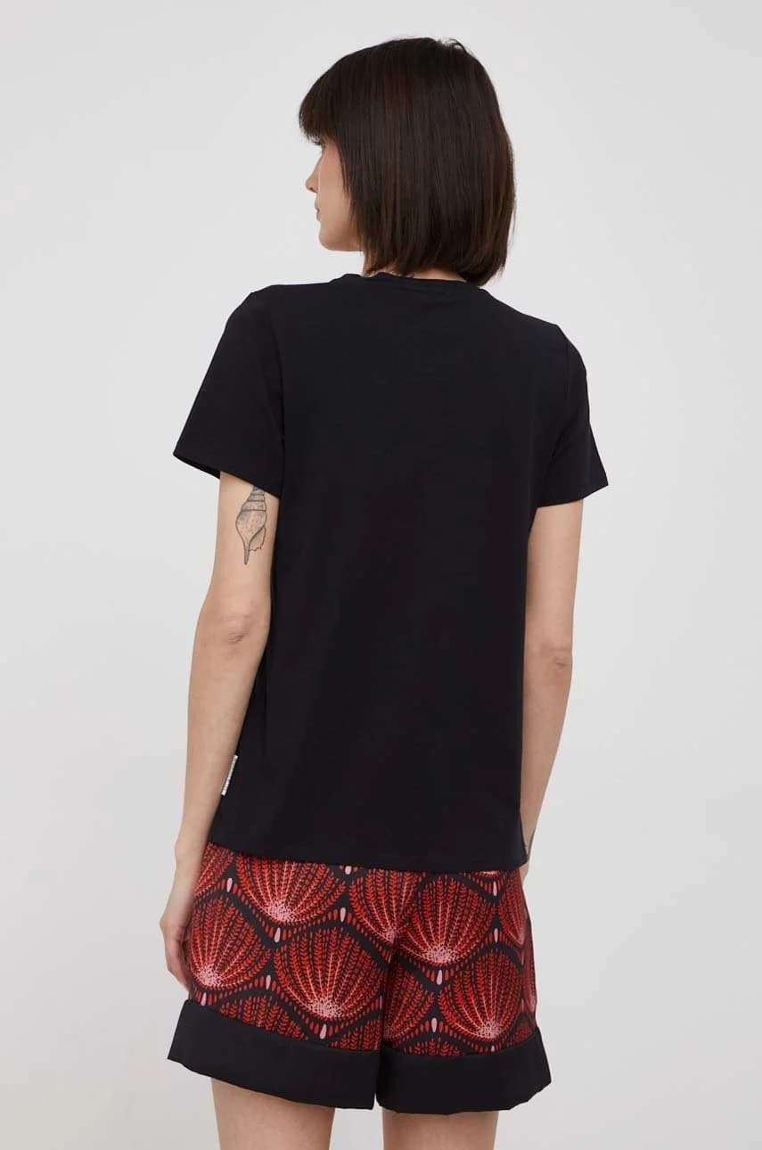 Хлопковая футболка черная для женщин - фото 3