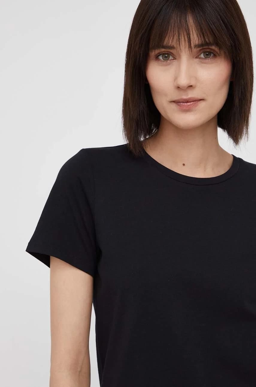 Хлопковая футболка черная для женщин - фото 4