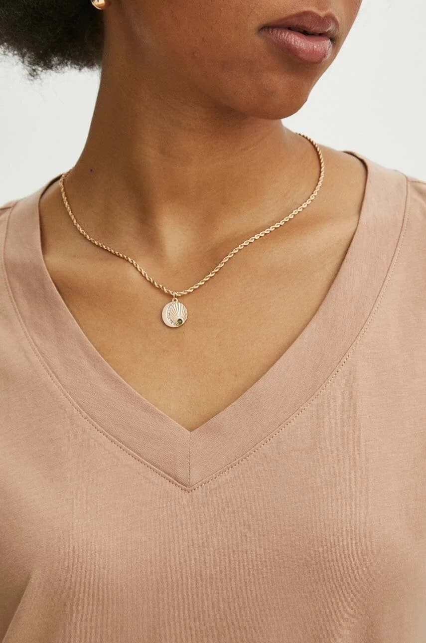 Хлопковая футболка бежевая для женщин - фото 5