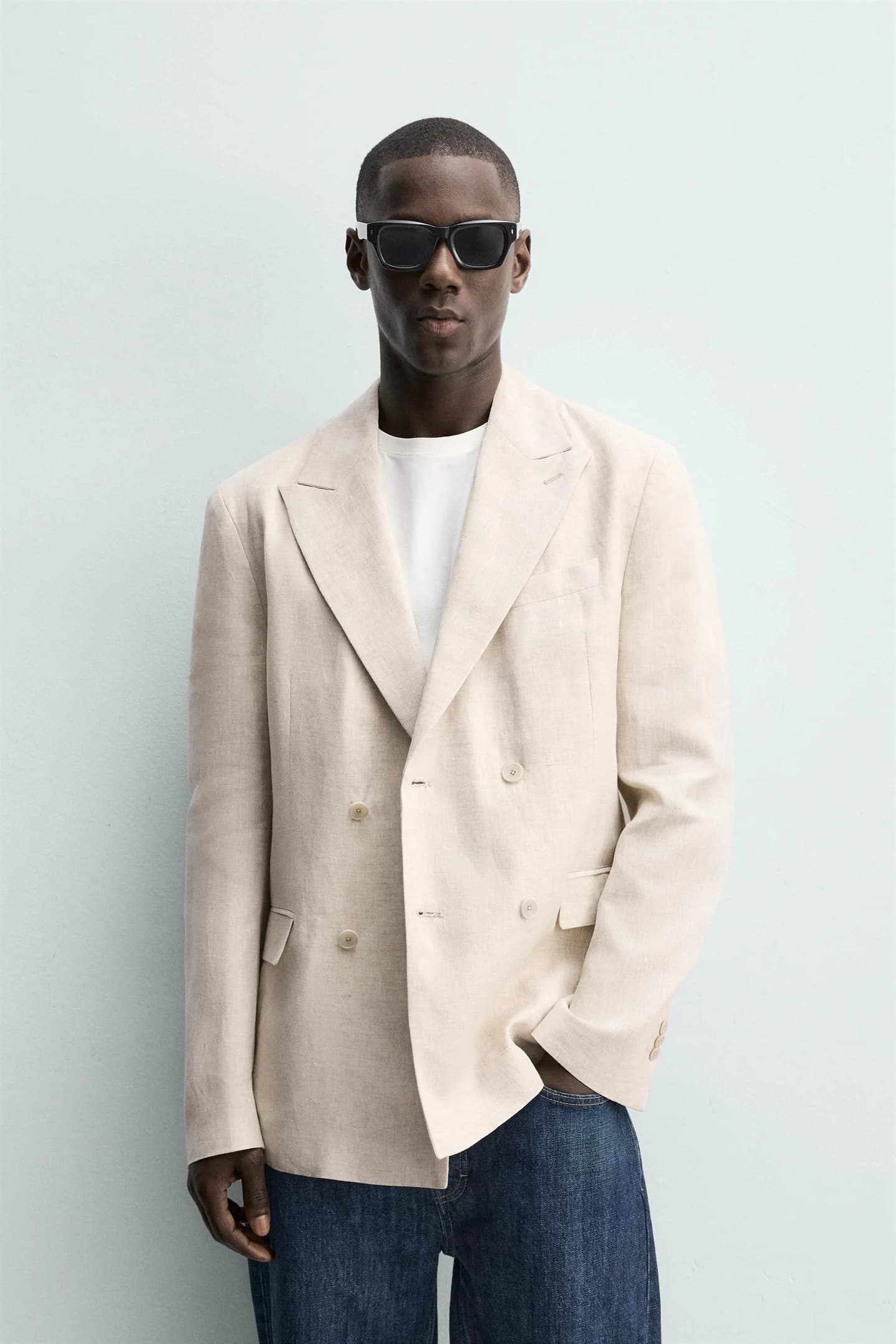 ДВУБОРТНЫЙ ПИДЖАК ИЗ 100% ЛЬНА - фото 2